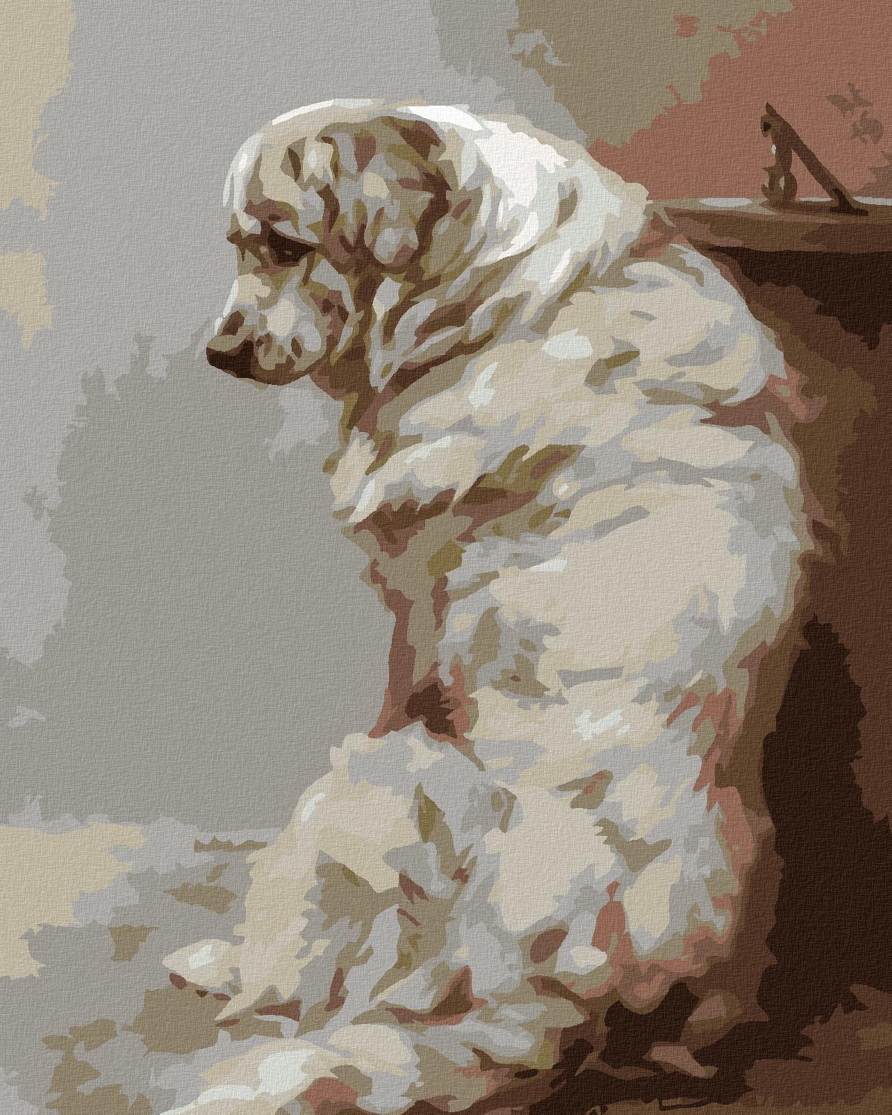 Zuty – Maľovanie Podľa Čísel – Veľký Biely Pes, 40 × 50 cm, Plátno