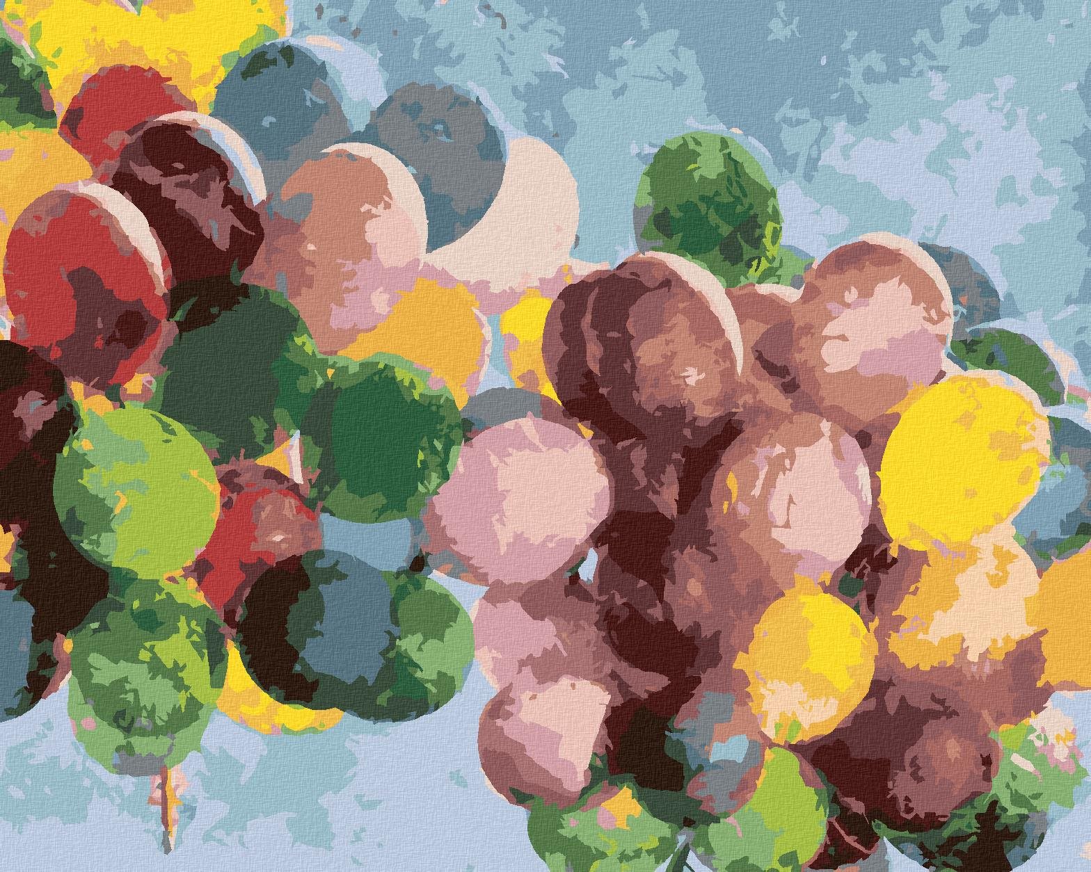 Zuty – Maľovanie Podľa Čísel – Farebné Narodeninové Balóniky, 40 × 50 cm, Plátno + Rám