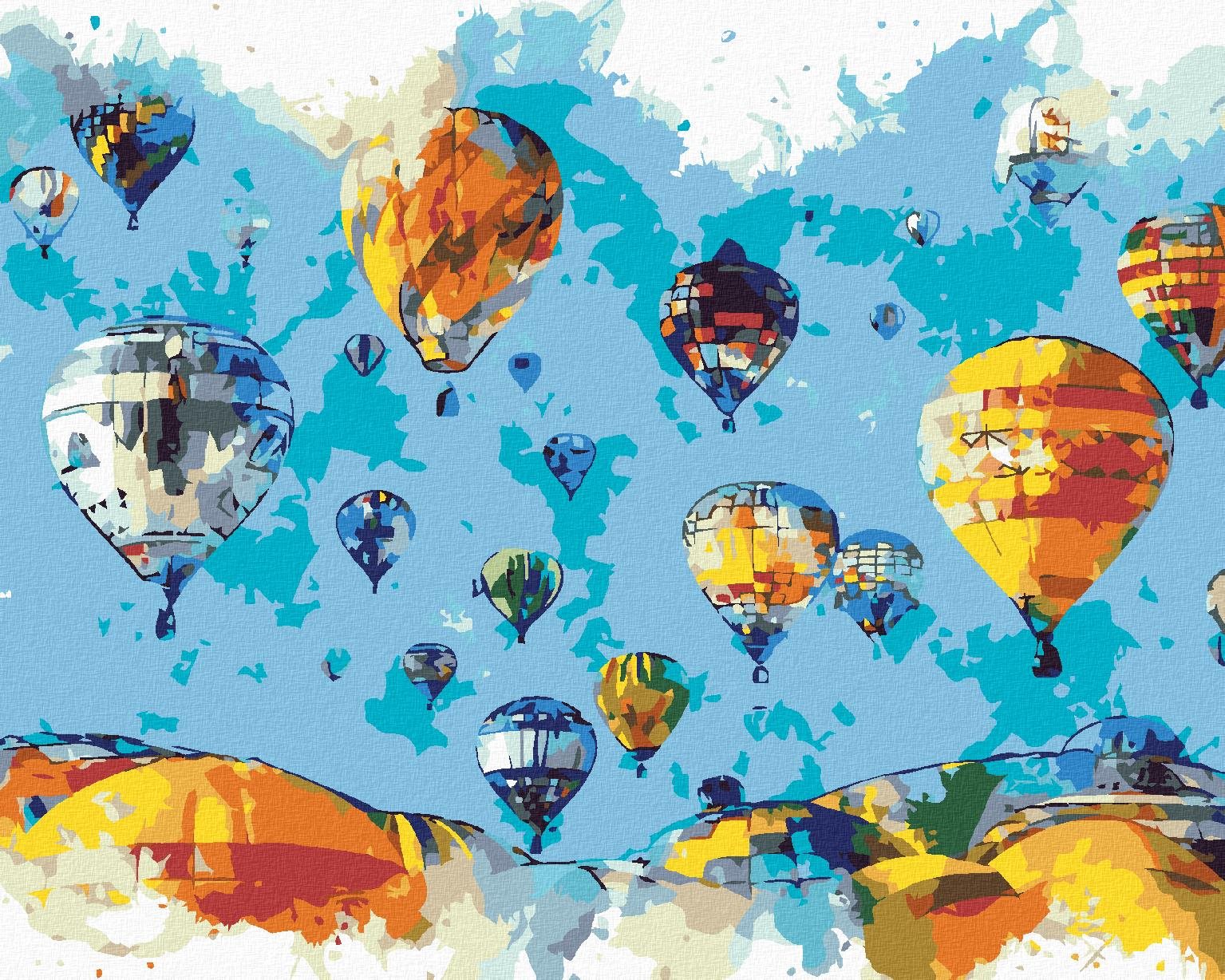 Zuty – Maľovanie Podľa Čísel – Maľované Balóny, 80 × 100 cm, Plátno + Rám