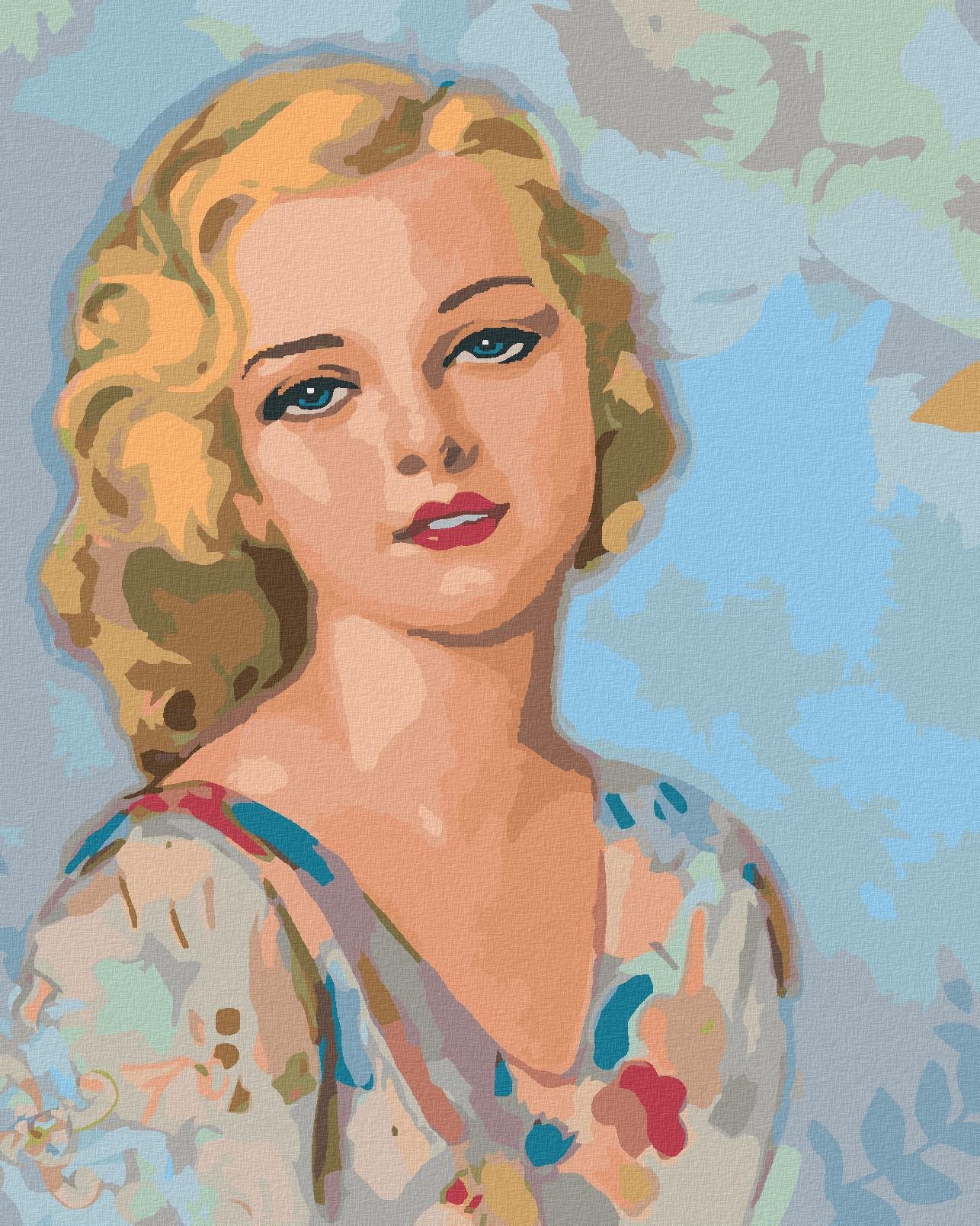 Zuty – Maľovanie Podľa Čísel – Vintage Žena, 40 × 50 cm, Plátno + Rám