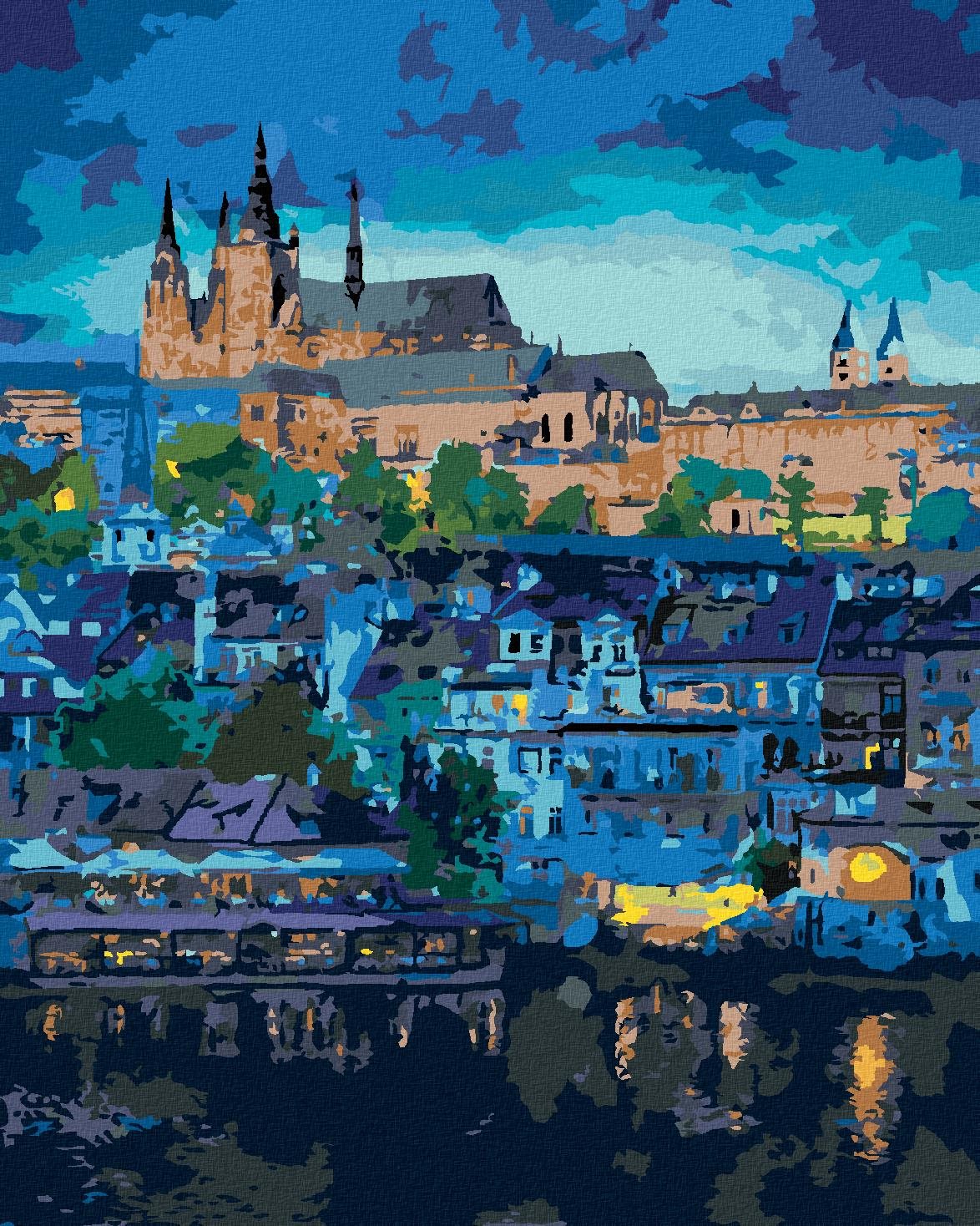 Zuty – Maľovanie Podľa Čísel – Tmavá Praha, 40 × 50 cm, Plátno