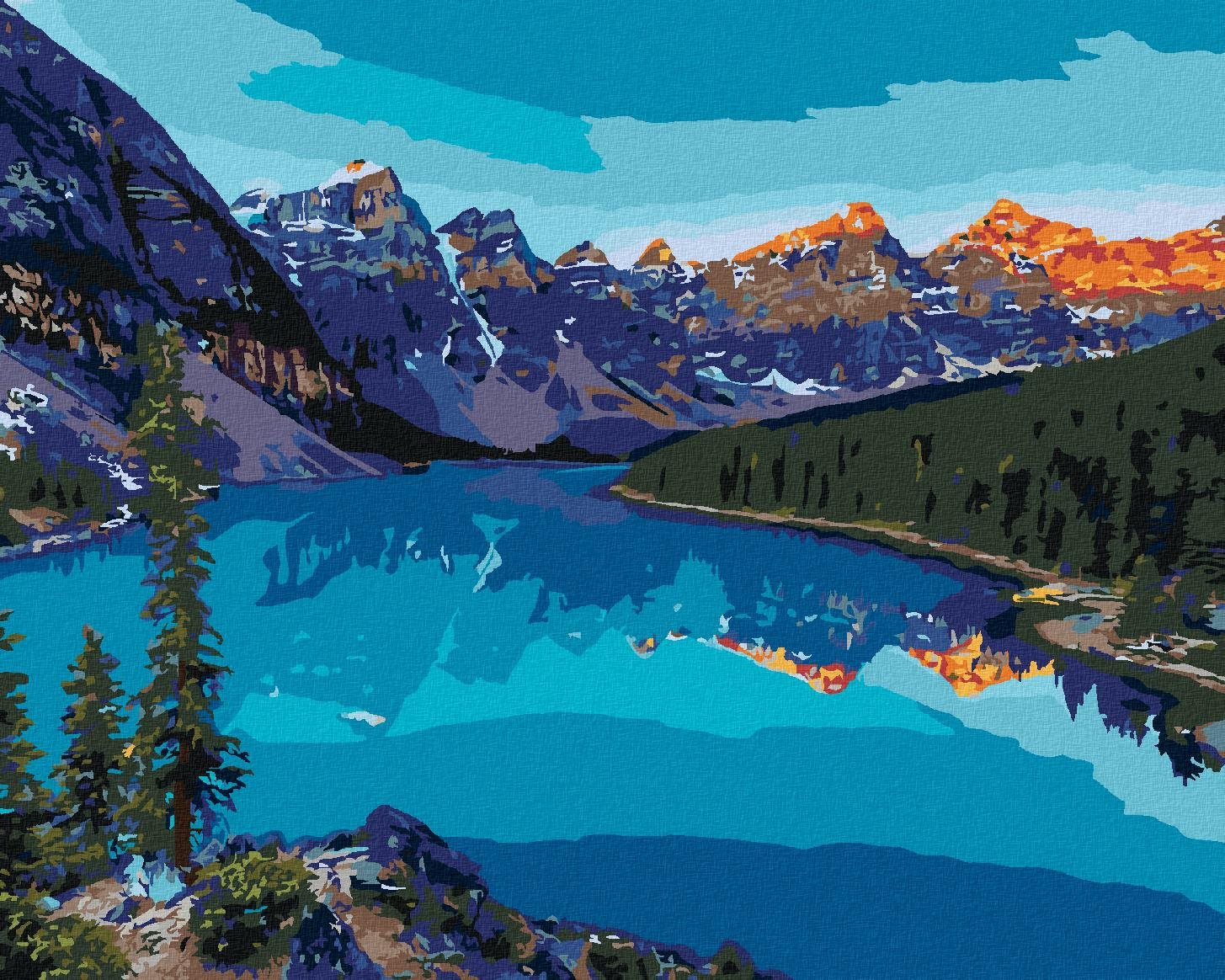 Zuty – Maľovanie Podľa Čísel – Morénske Jazero V Národnom Parku Banff, 80 × 100 cm, Plátno + Rám