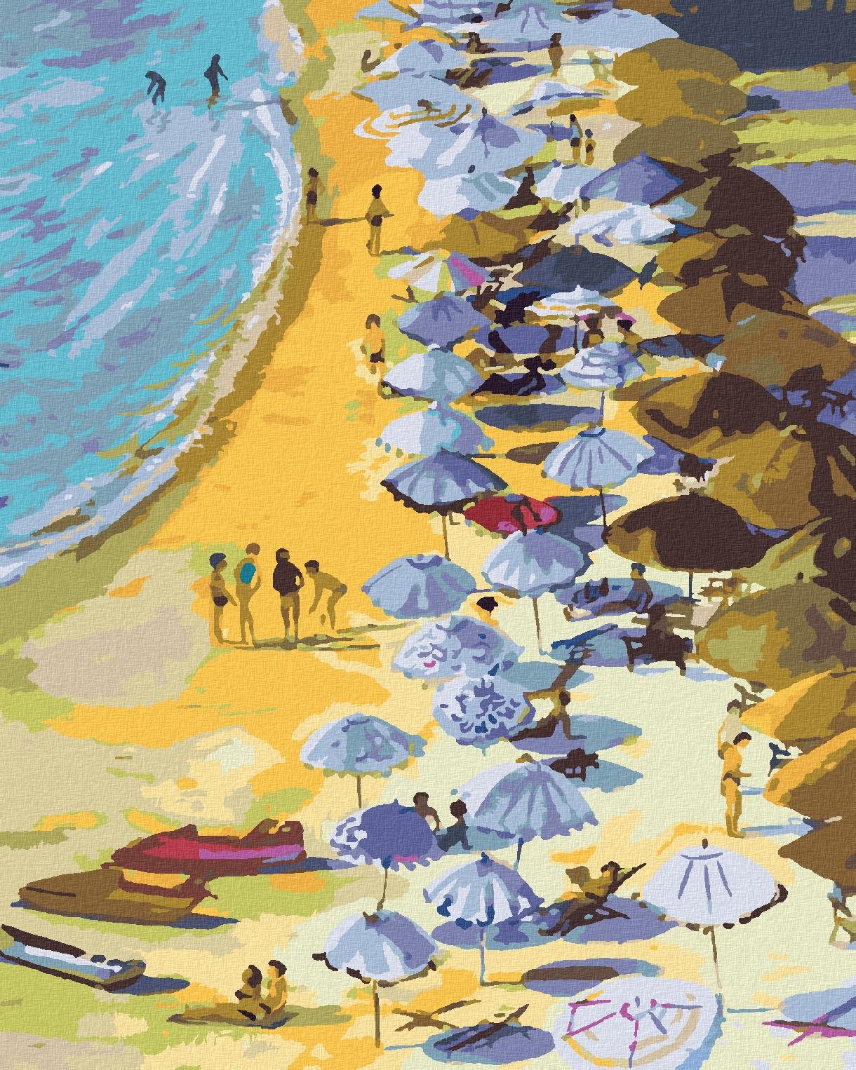 Zuty – Maľovanie Podľa Čísel – Turisti Na Pláži, 40 × 50 cm, Plátno