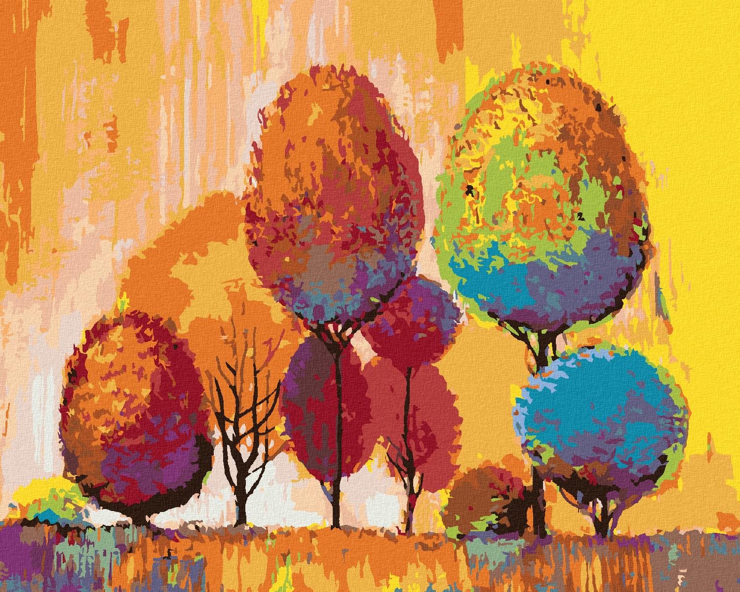 Zuty – Maľovanie Podľa Čísel – Farebné Jesenné Stromy, 80 × 100 cm, Plátno