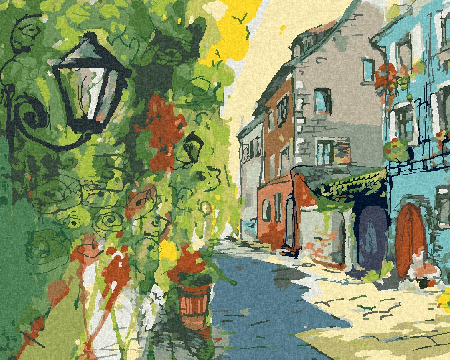 Zuty – Maľovanie Podľa Čísel – Malá Mestská Ulička, 80 × 100 cm, Plátno