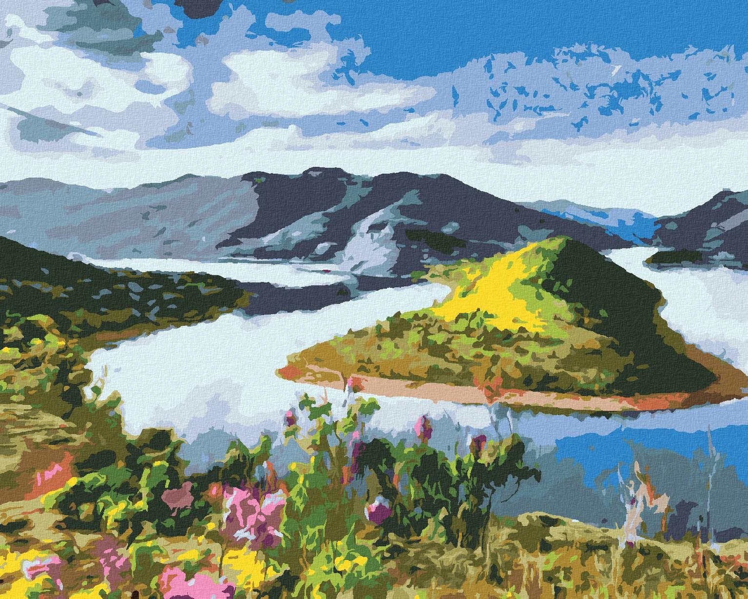 Zuty – Maľovanie Podľa Čísel – Meandre Rieky, 40 × 50 cm, Plátno