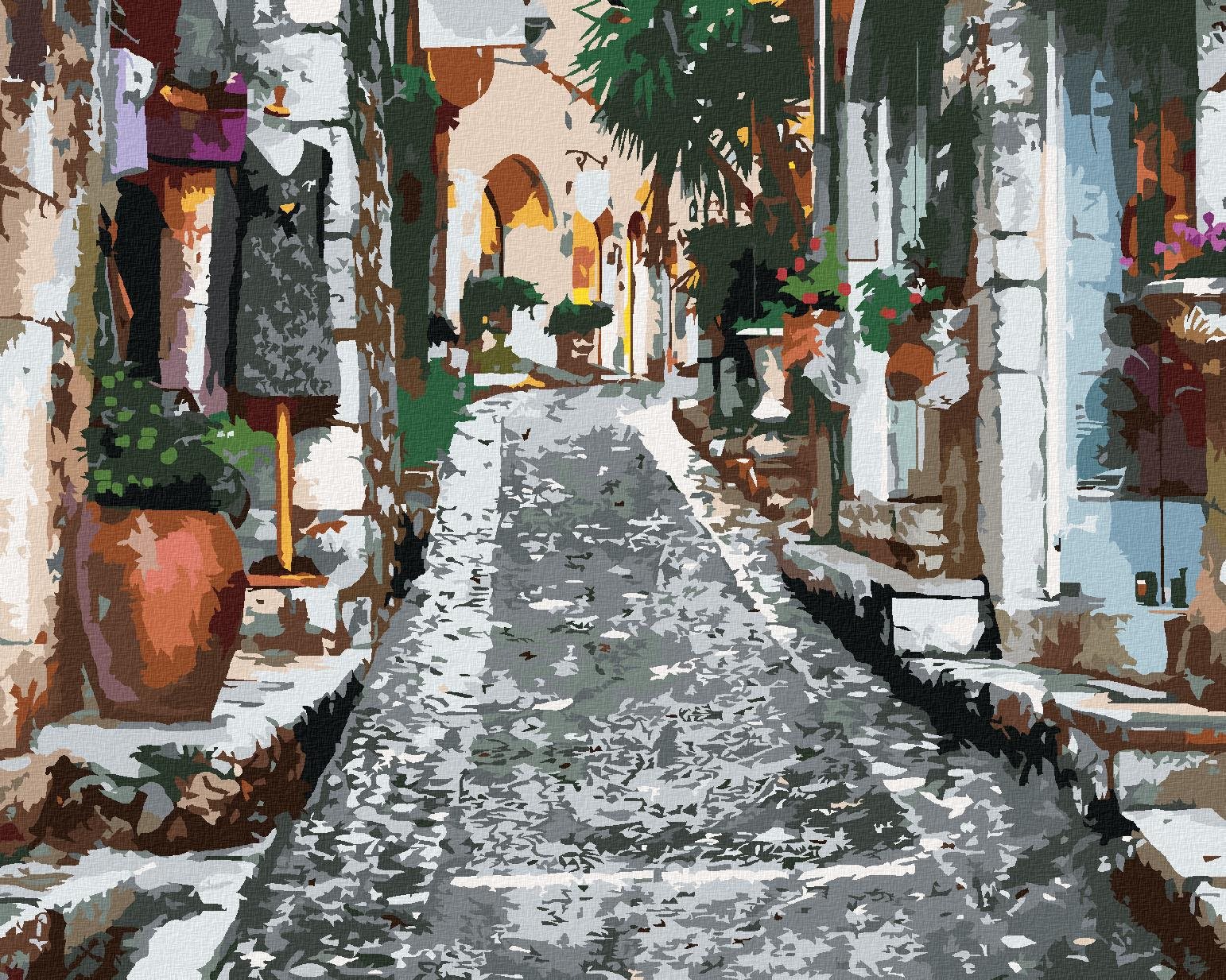 Zuty – Maľovanie Podľa Čísel – Historická Ulička V Provensálsku, 80 × 100 cm, Plátno
