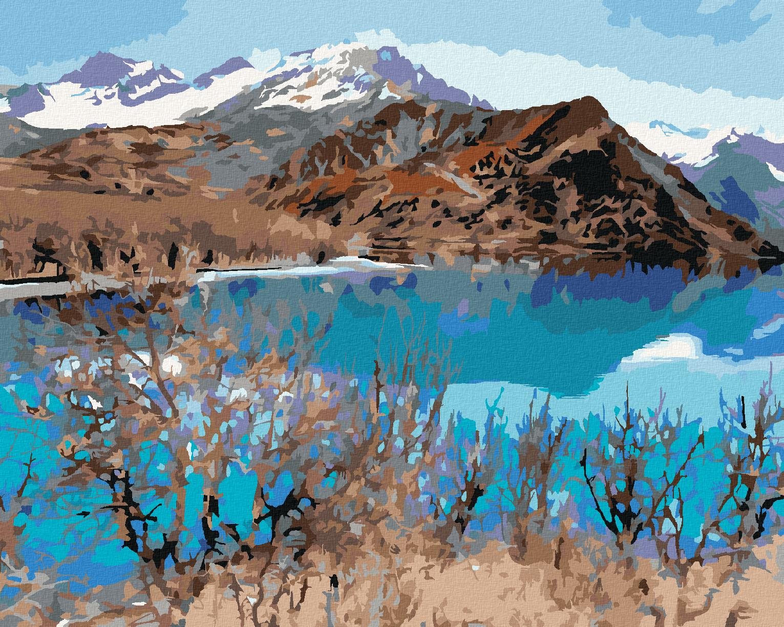 Zuty – Maľovanie Podľa Čísel – Jazero Iskanderkul, 80 × 100 cm, Plátno + Rám