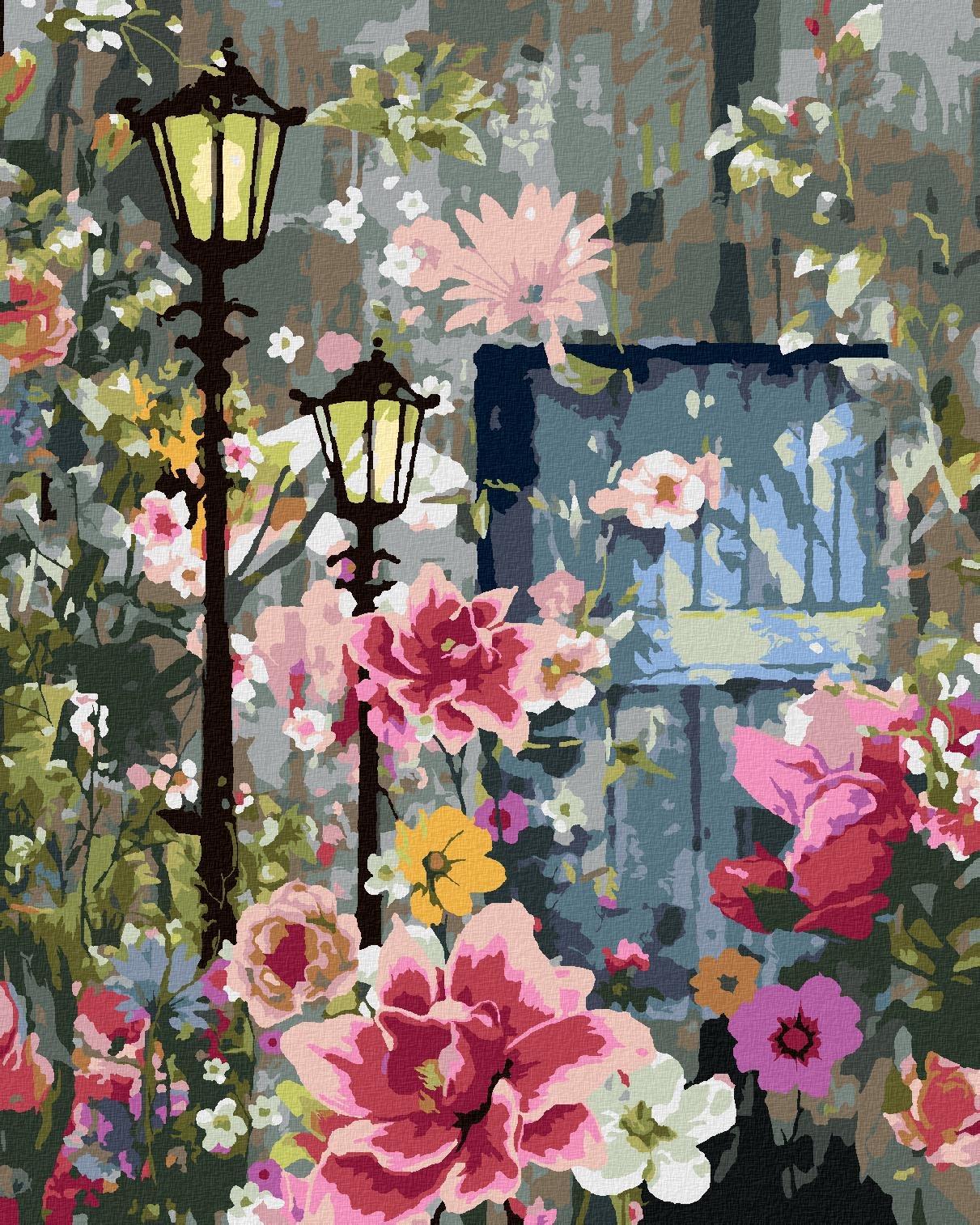 Zuty – Maľovanie Podľa Čísel – Jarné Kvety Na Ulici, 80 × 100 cm, Plátno + Rám