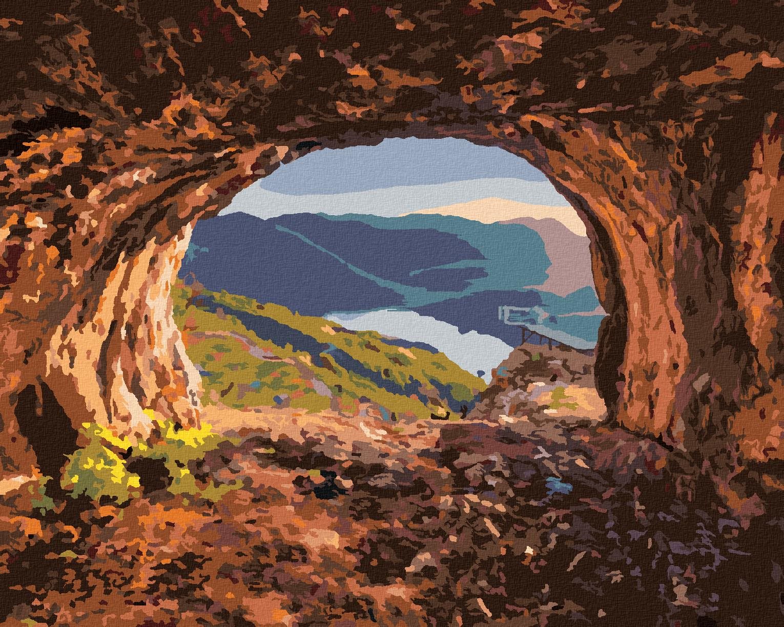Zuty – Maľovanie Podľa Čísel – Výhľad Z jaskyne, 80 × 100 cm, Plátno