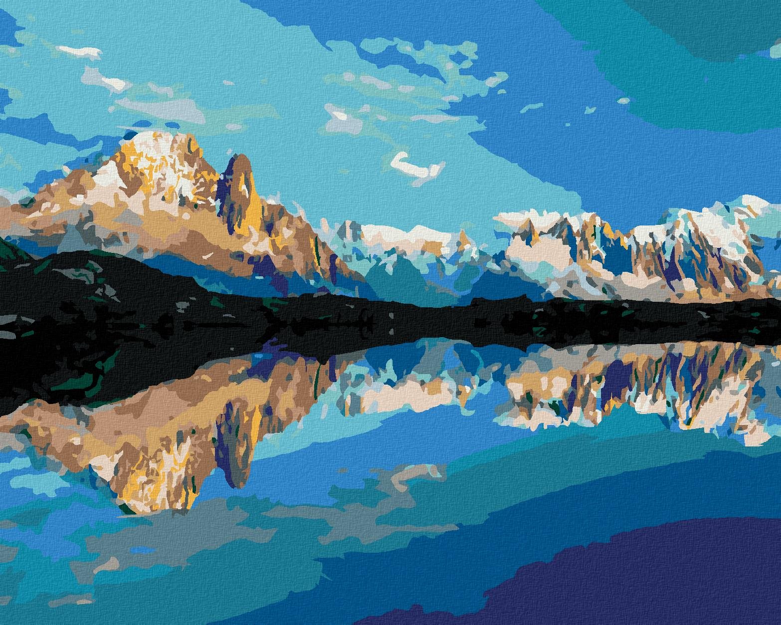 Zuty – Maľovanie Podľa Čísel – Letná Panoráma Jazera Lac Blanc, 40 × 50 cm, Plátno + Rám