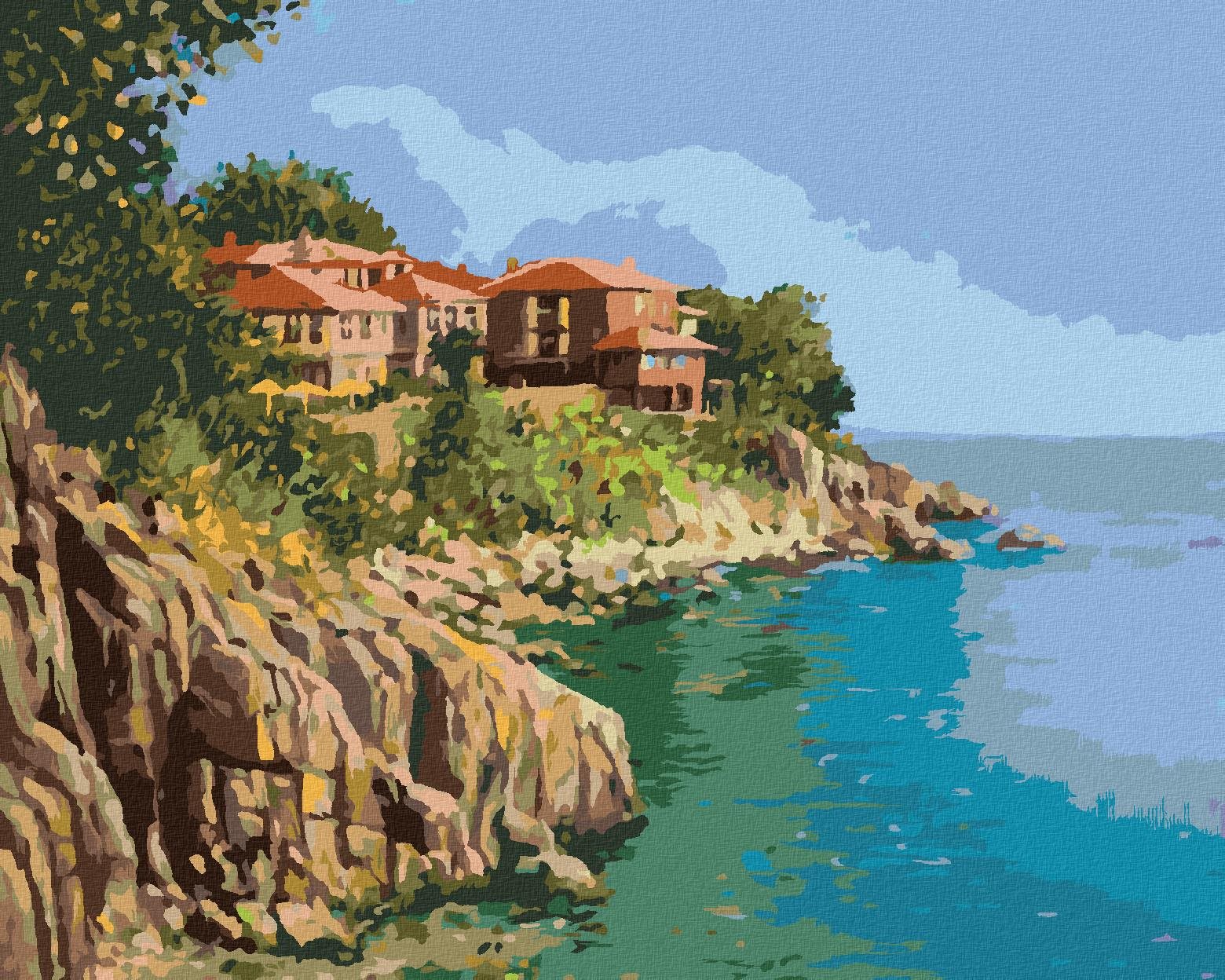 Zuty – Maľovanie Podľa Čísel – Pobrežie V Bulharsku, 40 × 50 cm, Plátno + Rám