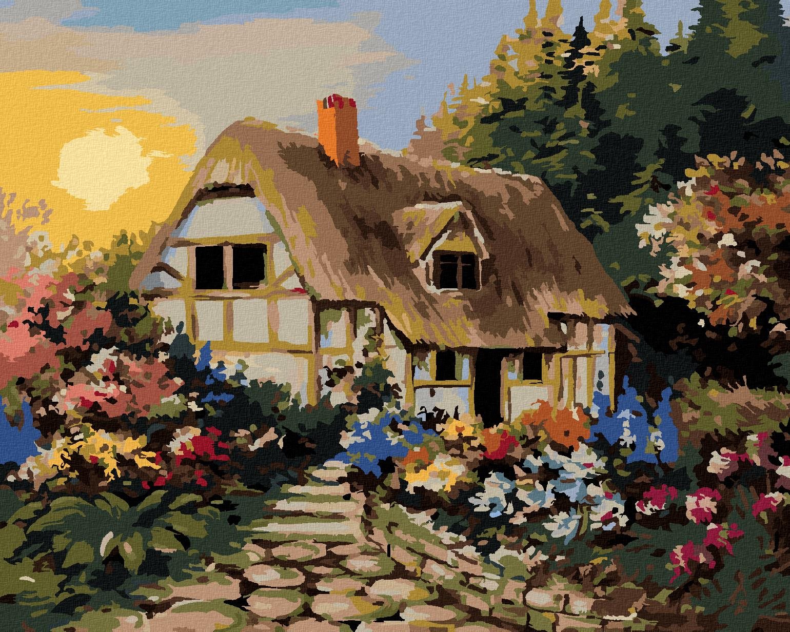 Zuty – Maľovanie Podľa Čísel – Rozprávková Chalúpka, 80 × 100 cm, Plátno