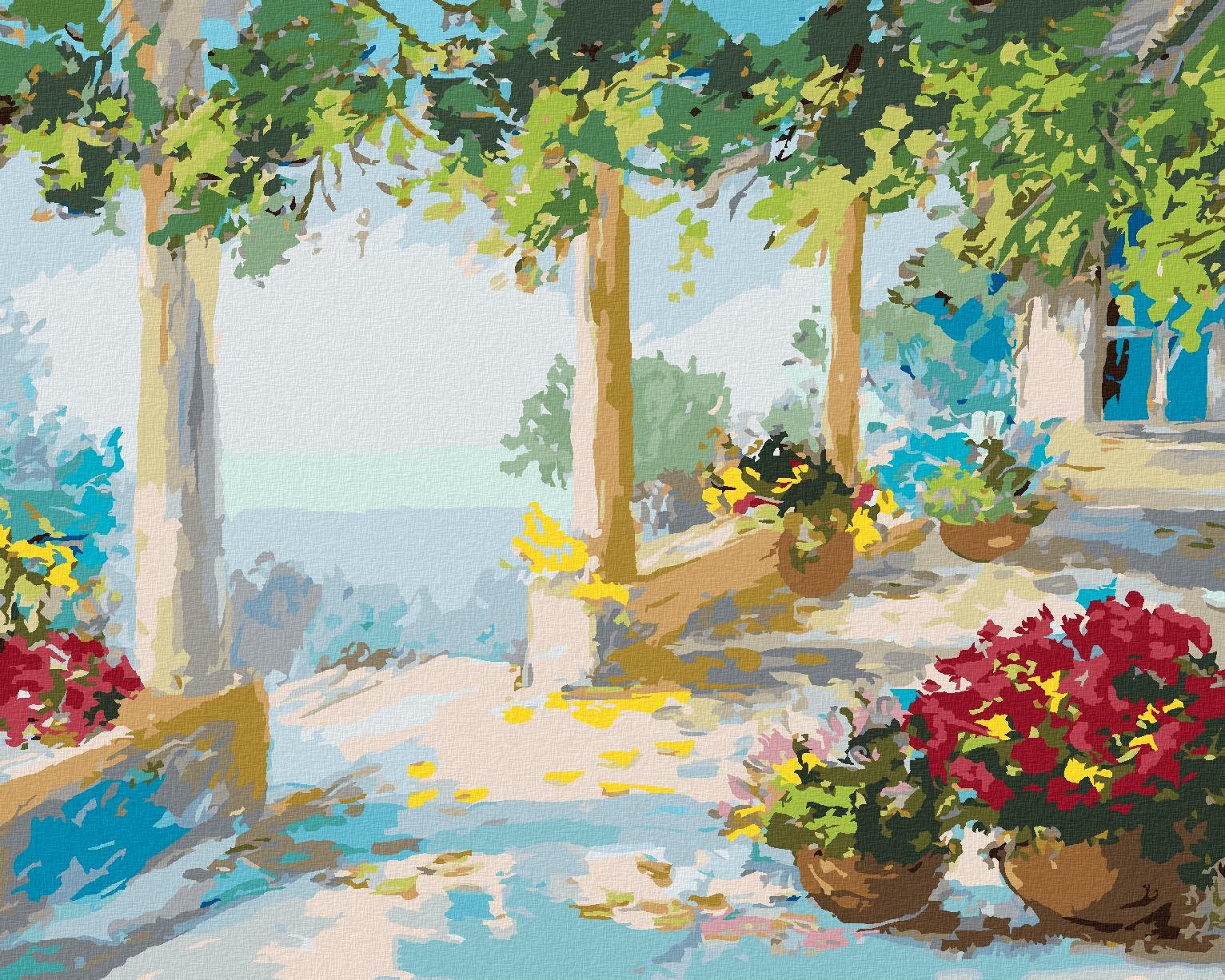 Zuty – Maľovanie Podľa Čísel – Terasa Pri Mori, 80 × 100 cm, Plátno