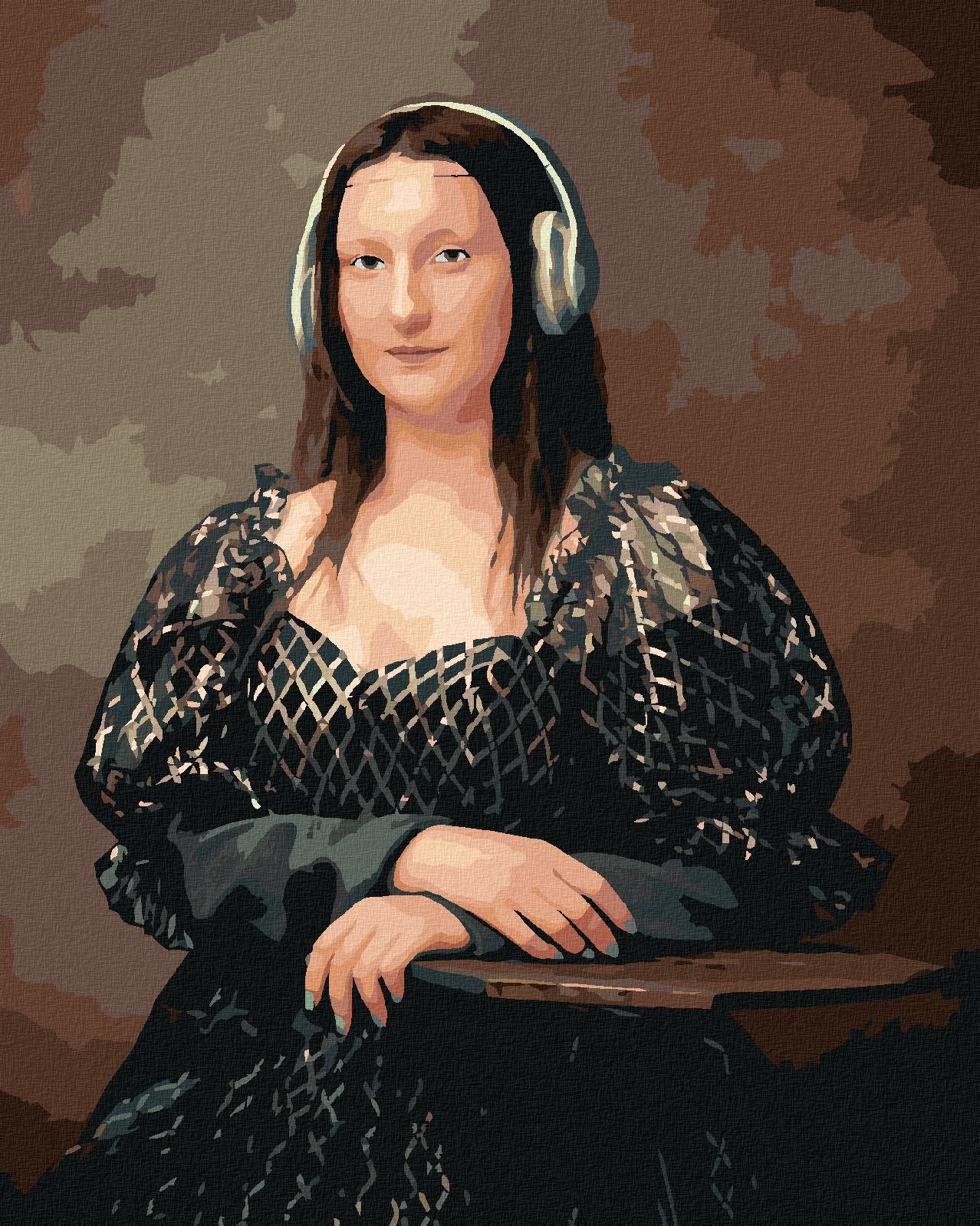 Zuty – Maľovanie Podľa Čísel – Mona Líza So Slúchadlami, 40 × 50 cm, Plátno