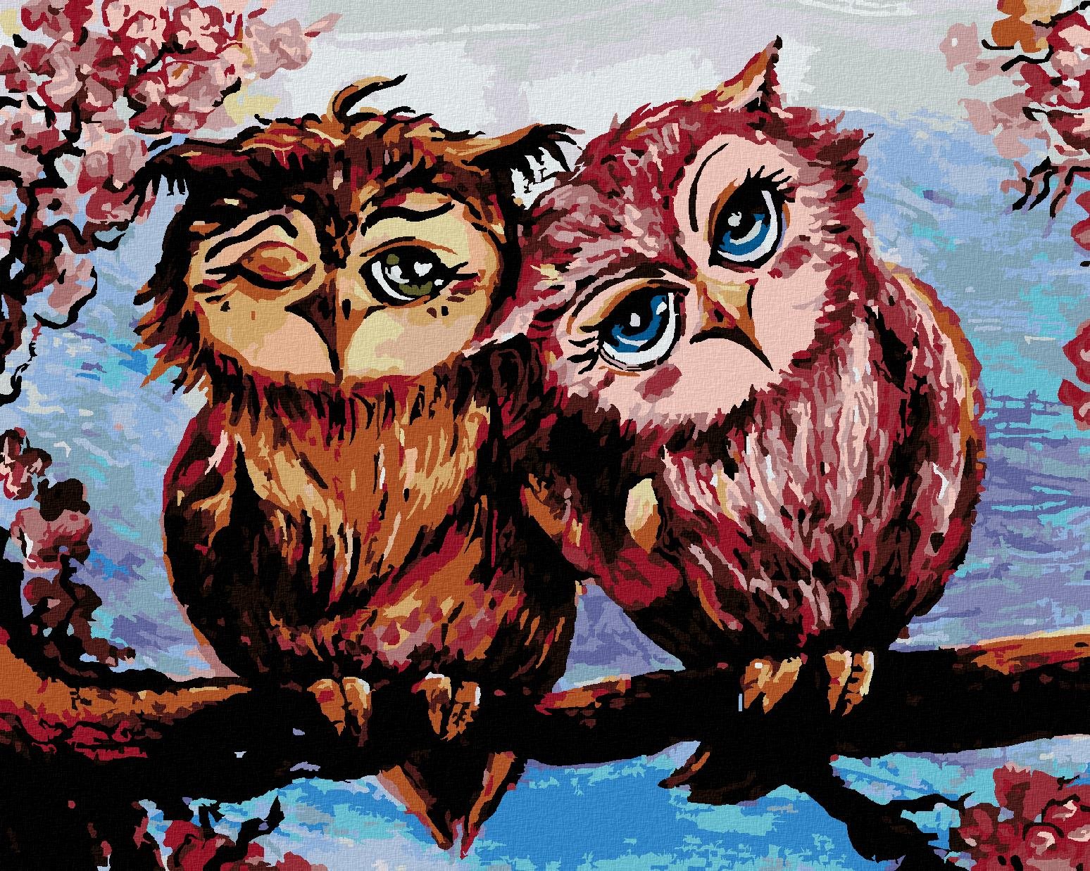 Zuty – Maľovanie Podľa Čísel – Sovy Na Strome, 80 × 100 cm, Plátno