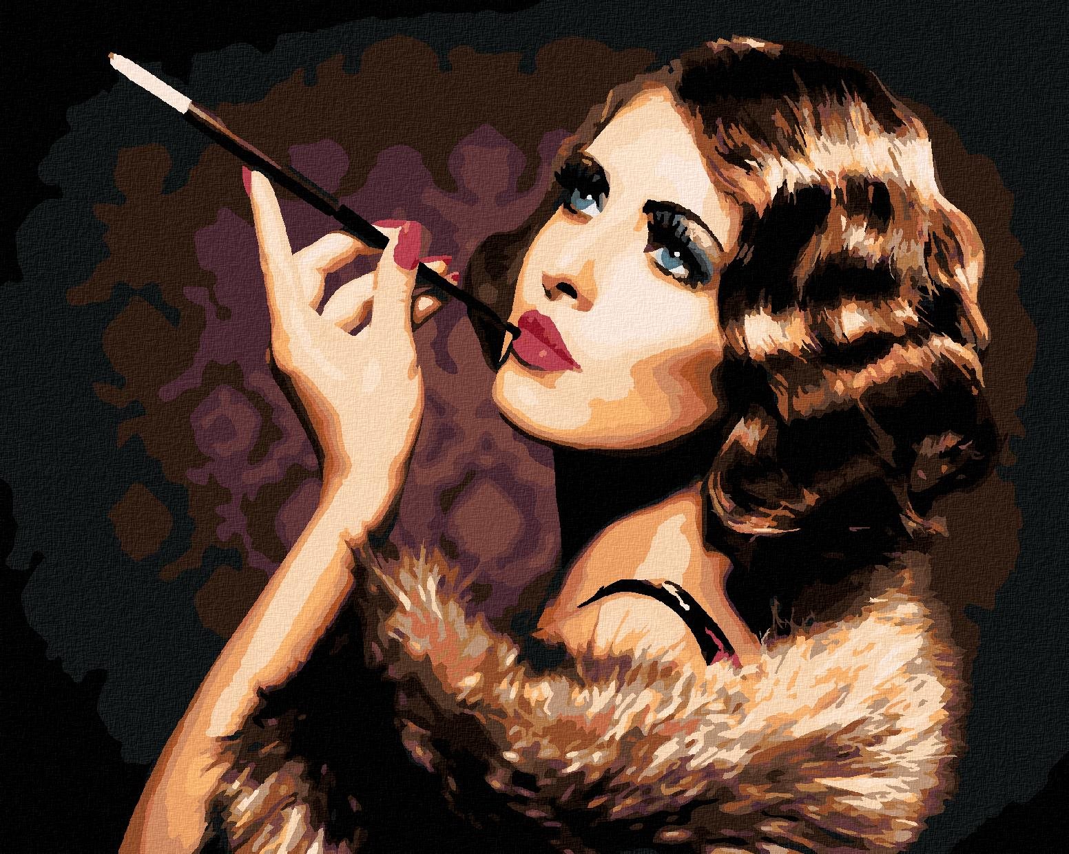 Zuty – Maľovanie Podľa Čísel – Elegantná Žena S Cigaretou, 40 × 50 cm, Plátno