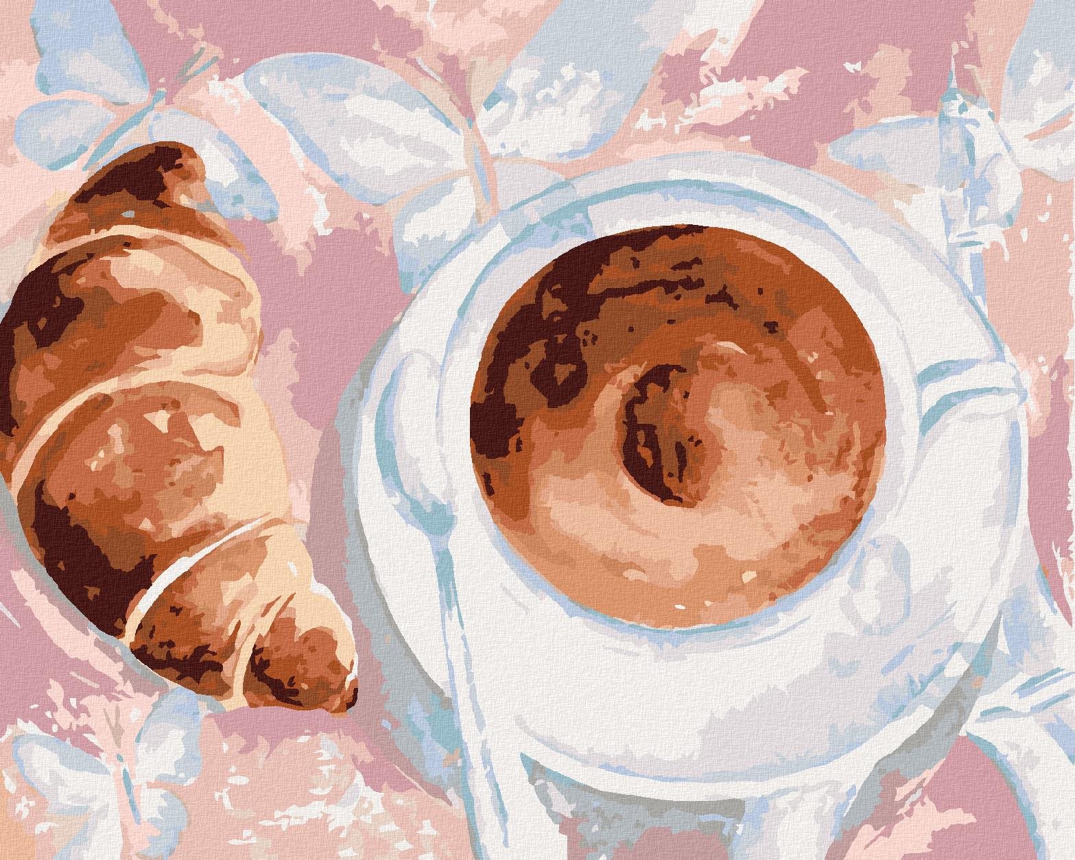 Zuty – Maľovanie Podľa Čísel – Káva A Croissant V Paríži, 80 × 100 cm, Plátno