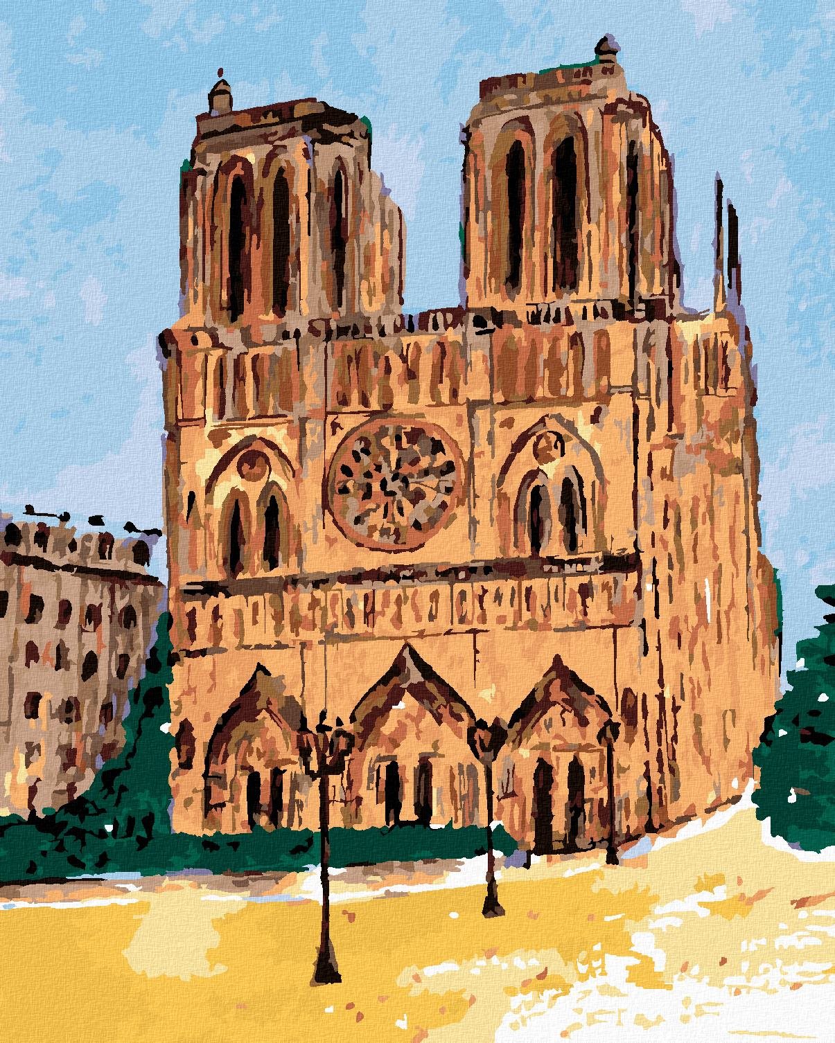 Zuty – Maľovanie Podľa Čísel – Notre Dame V Paríži Za Jasného Dňa, 80 × 100 cm, Plátno