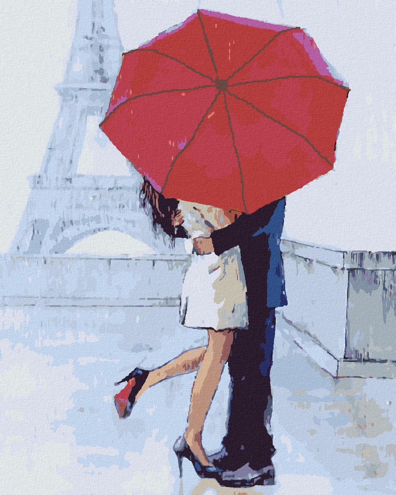Zuty – Maľovanie Podľa Čísel – Milenci V Paríži S Dáždnikom III, 40 × 50 cm, Plátno