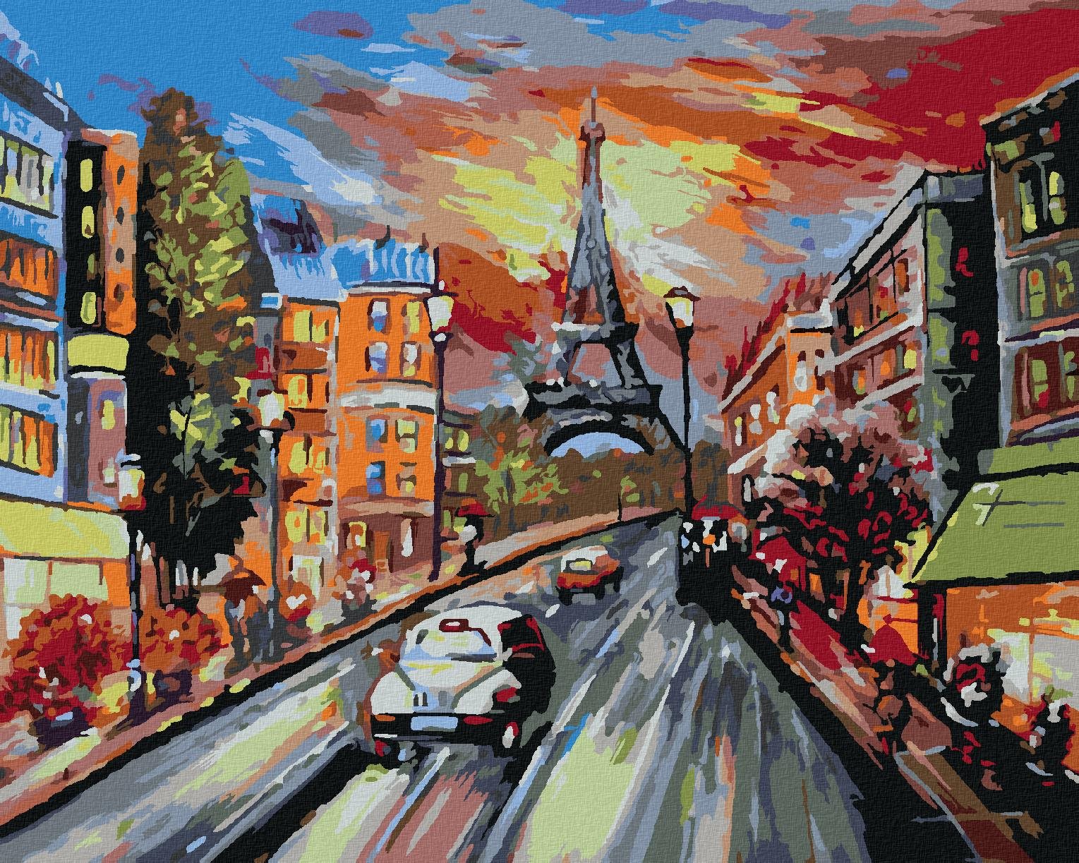 Zuty – Maľovanie Podľa Čísel – Farebný Paríž, 40 × 50 cm, Plátno + Rám