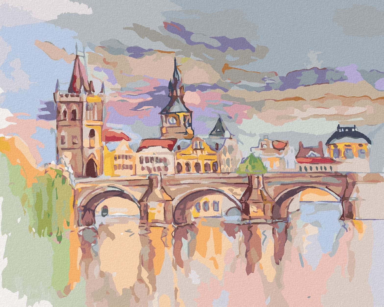 Zuty – Maľovanie Podľa Čísel – Karlov Most Za Jasného Dňa, 80 × 100 cm, Plátno + Rám