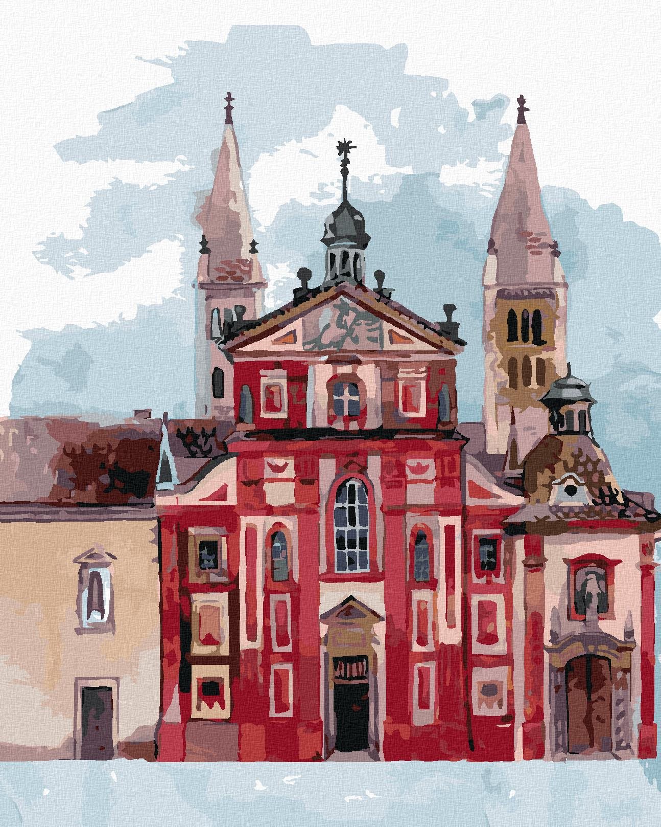 Zuty – Maľovanie Podľa Čísel – Bazilika Svätého Juraja Praha, 40 × 50 cm, Plátno + Rám