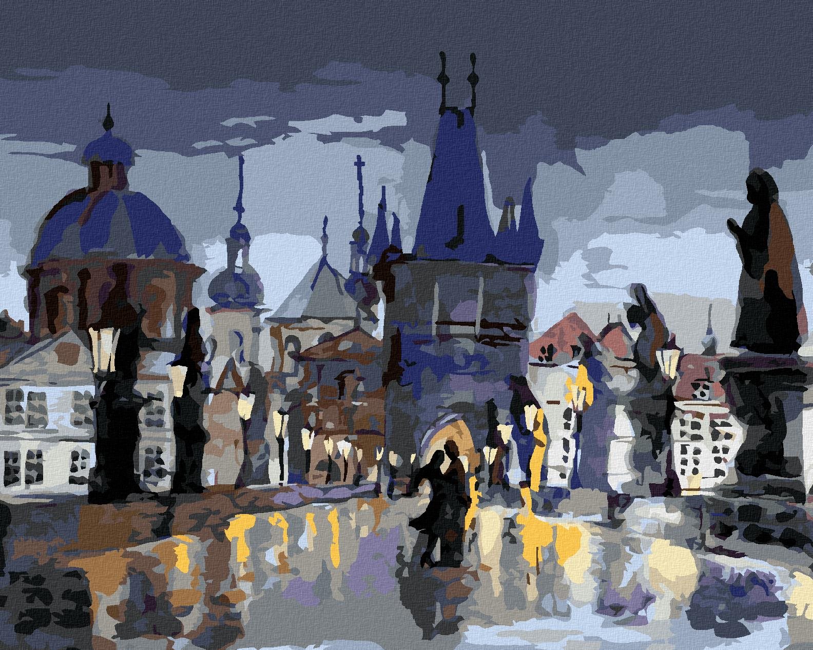 Zuty – Maľovanie Podľa Čísel – Abstraktný Karlov Most Ii, 80 × 100 cm, Plátno + Rám