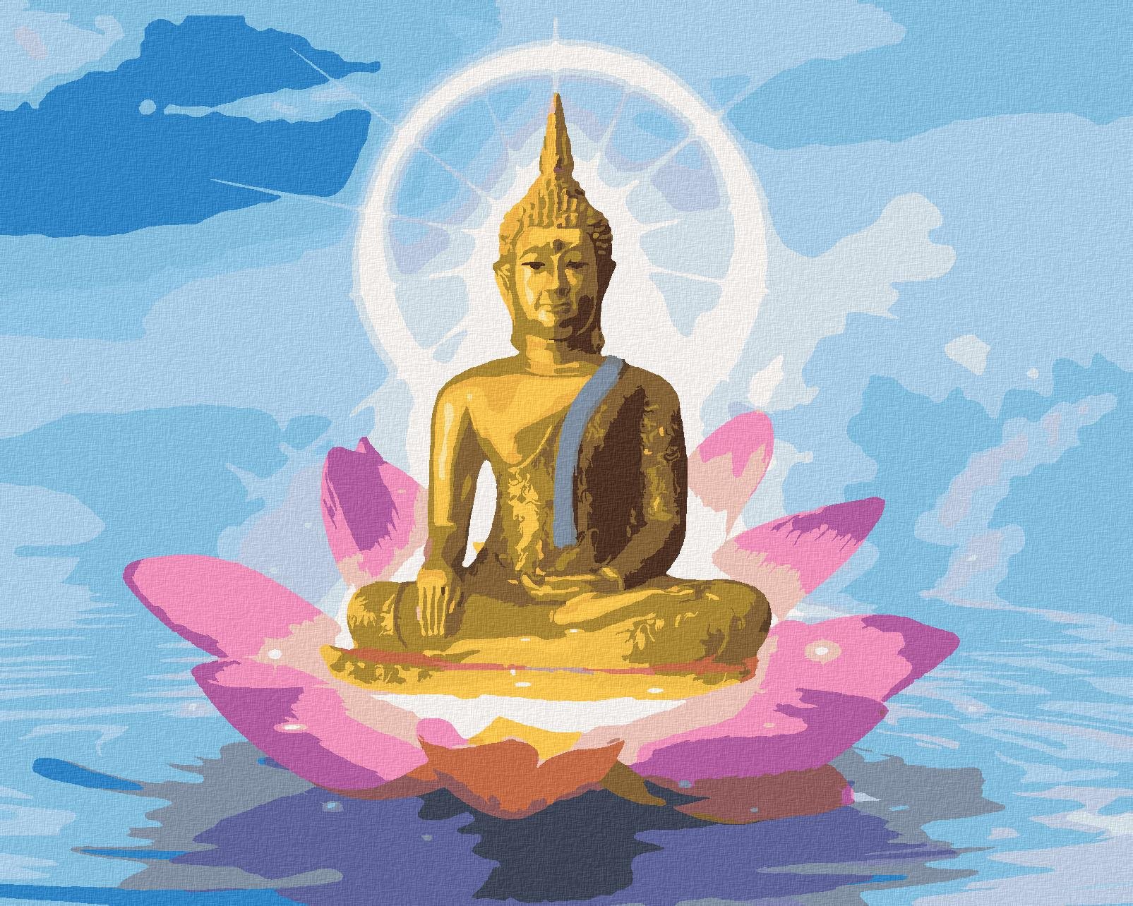 Zuty – Maľovanie Podľa Čísel – Buddha V Lotose, 40 × 50 cm, Plátno