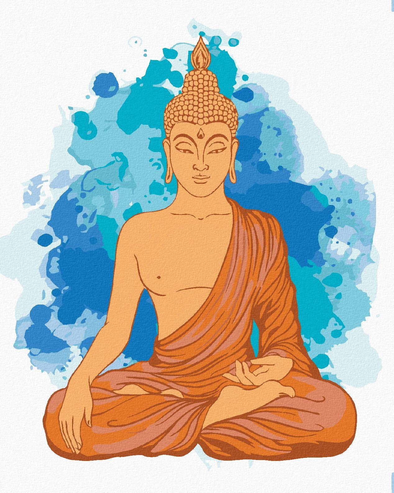 Zuty – Maľovanie Podľa Čísel – Meditujúci Oranžový Buddha, 40 × 50 cm, Plátno + Rám
