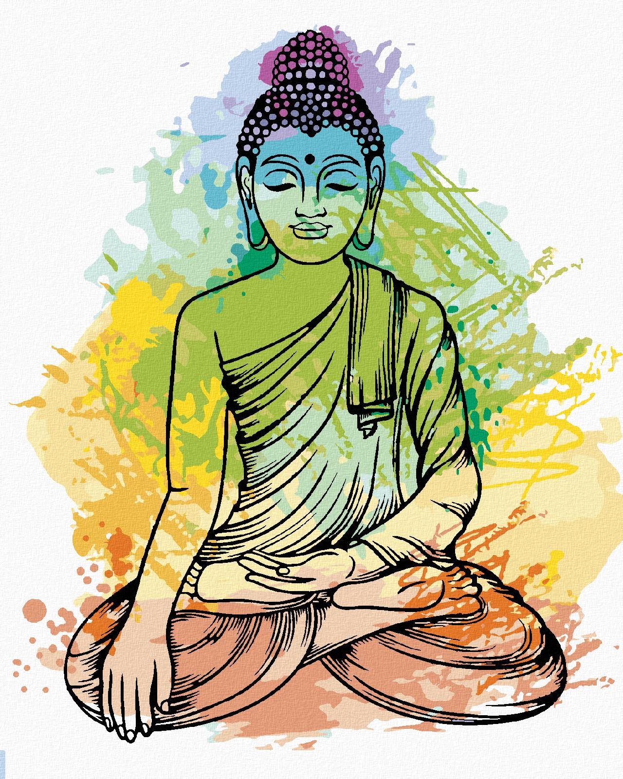 Zuty – Maľovanie Podľa Čísel – Farebný Buddha, 80 × 100 cm, Plátno + Rám