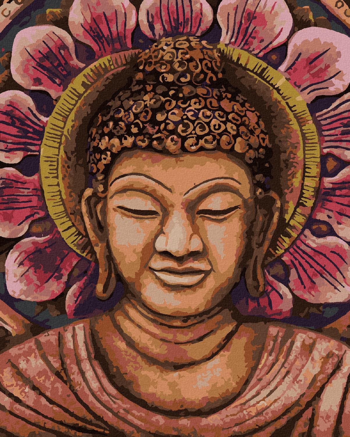 Zuty – Maľovanie Podľa Čísel – Oranžový Buddha, 40 × 50 cm, Plátno