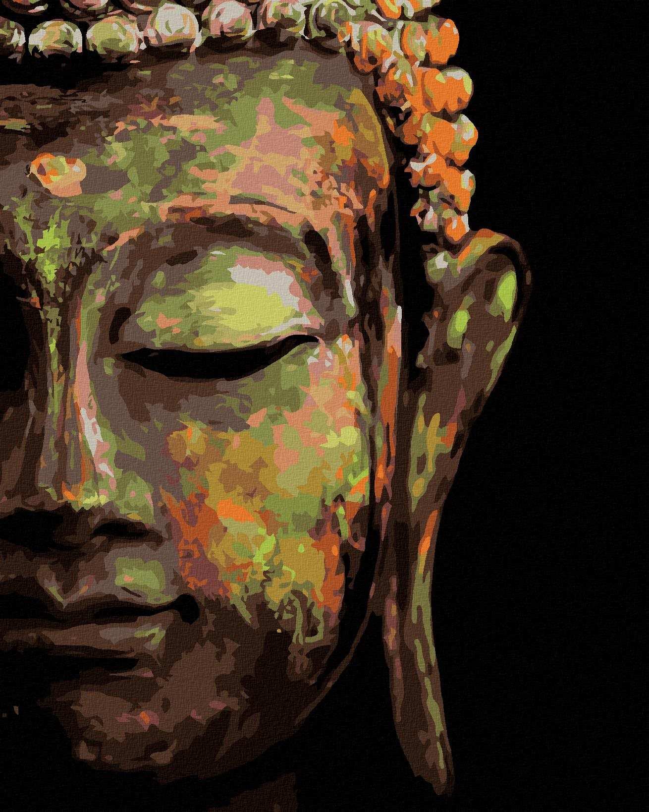 Zuty – Maľovanie Podľa Čísel – Buddha Na Čiernom Pozadí, 40 × 50 cm, Plátno