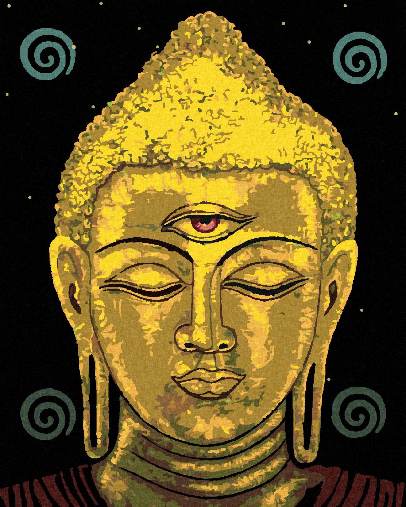 Zuty – Maľovanie Podľa Čísel – Buddha S Tretím Okom, 80 × 100 cm, Plátno + Rám