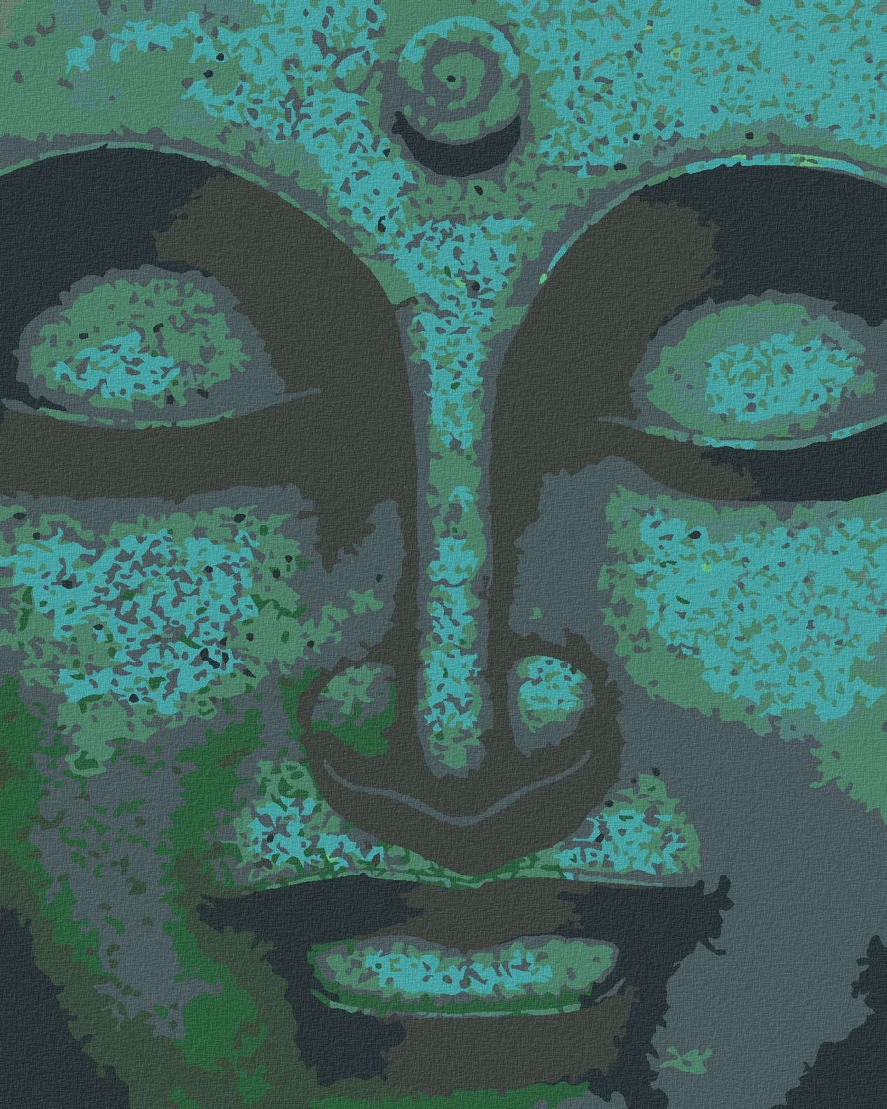 Zuty – Maľovanie Podľa Čísel – Zelený Buddha, 40 × 50 cm, Plátno