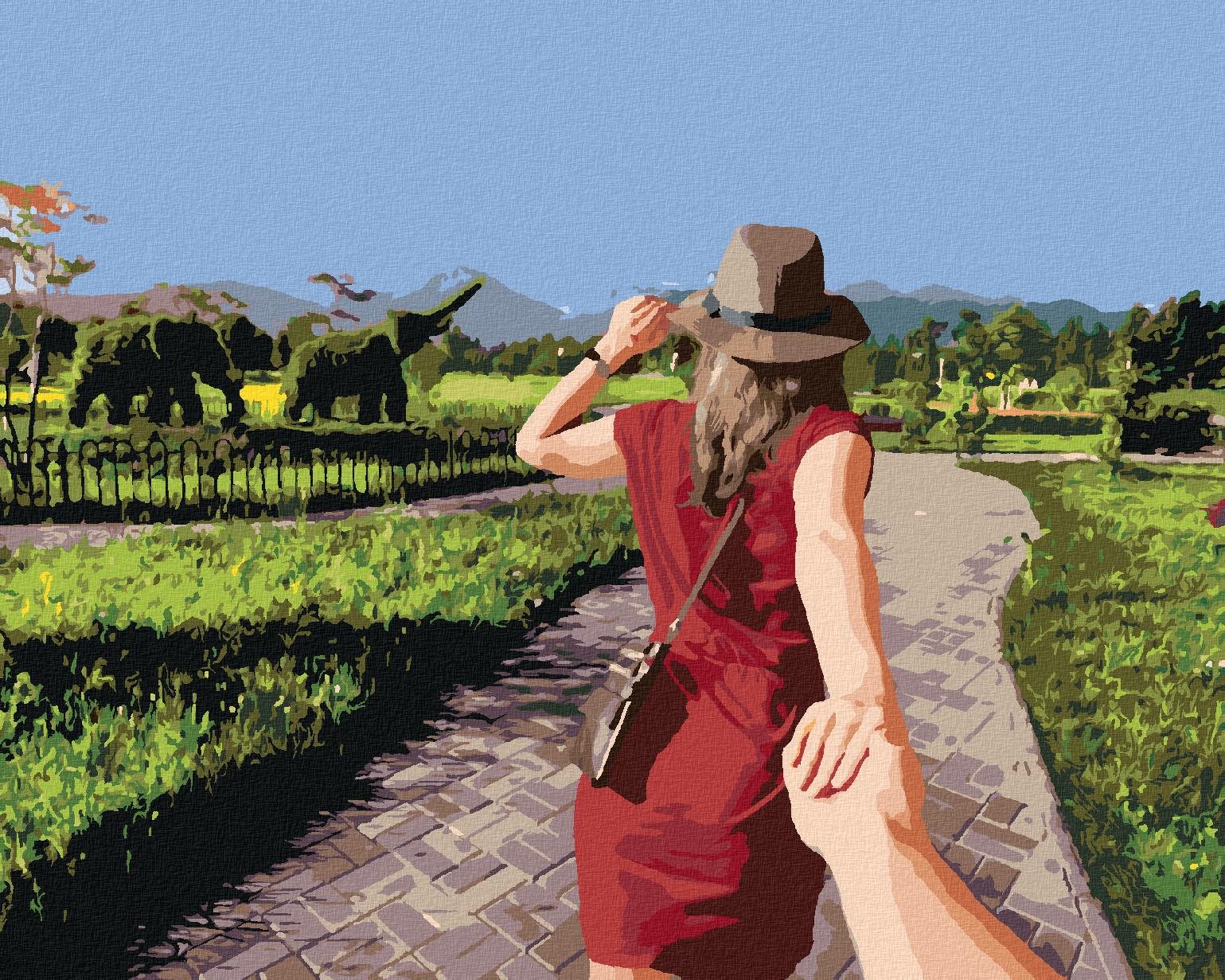 Zuty – Maľovanie Podľa Čísel – Žena V Záhrade, 40 × 50 cm, Plátno + Rám