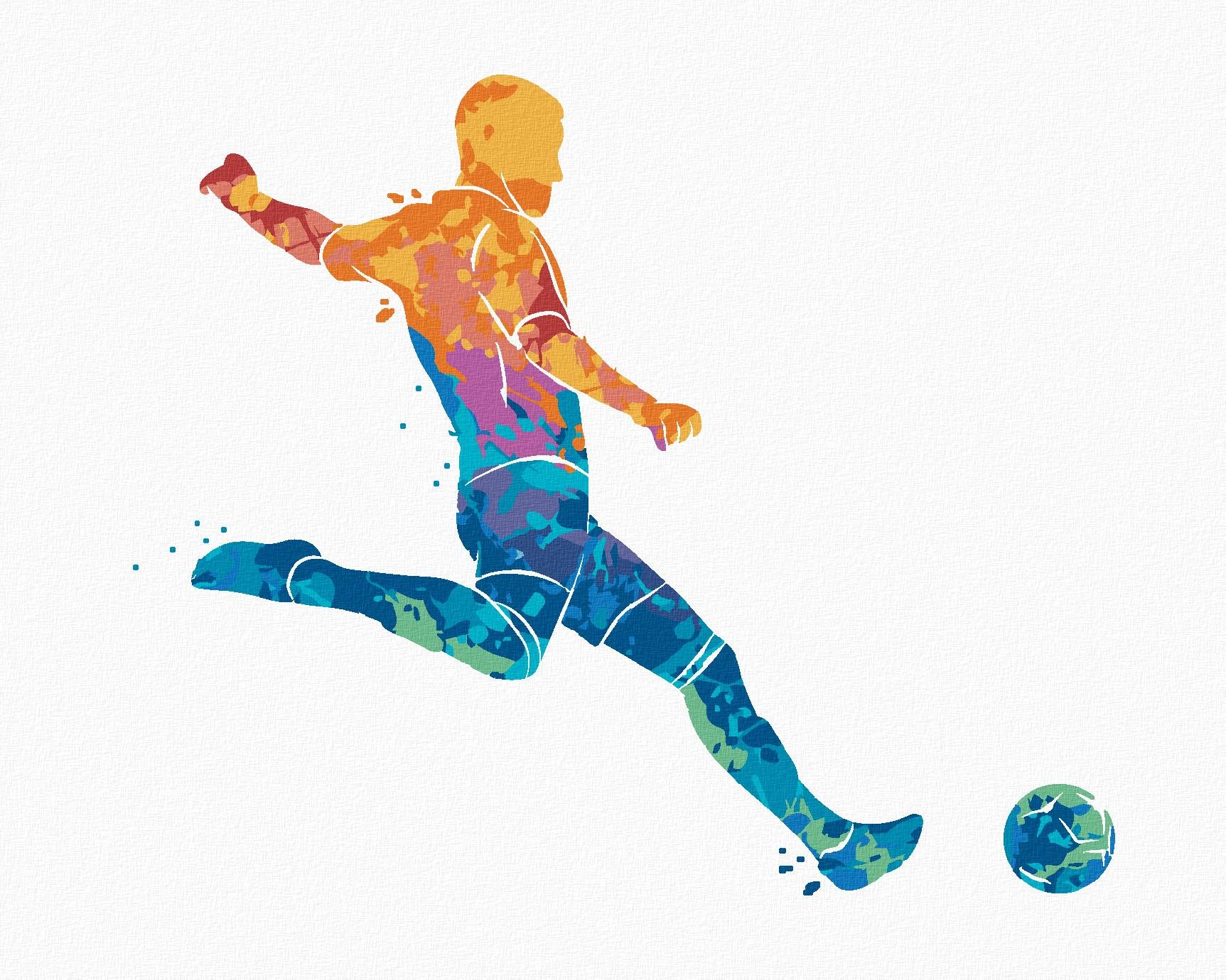 Zuty – Maľovanie Podľa Čísel – Futbalista, 80 × 100 cm, Plátno + Rám