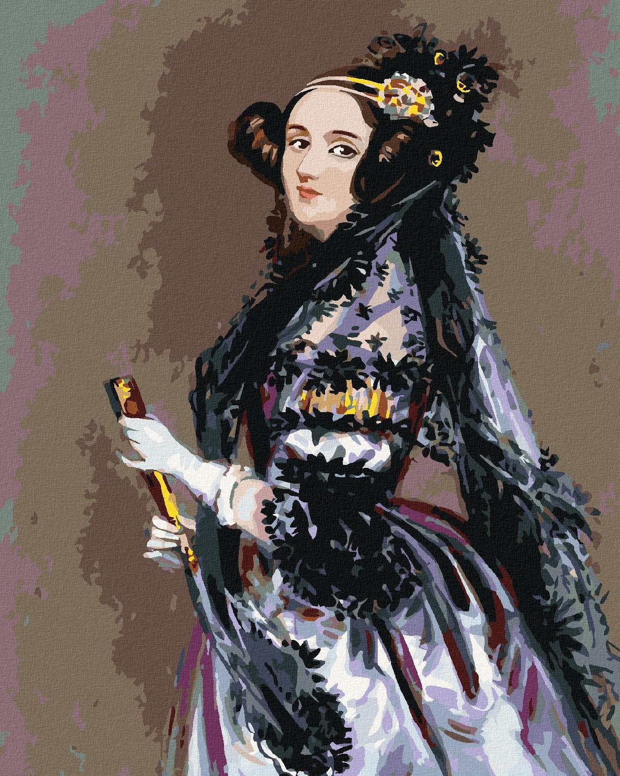 Zuty – Maľovanie Podľa Čísel – Portrét Ady Lovelace (Alfred Edward Chalon), 40 × 50 cm, Plátno + Rám