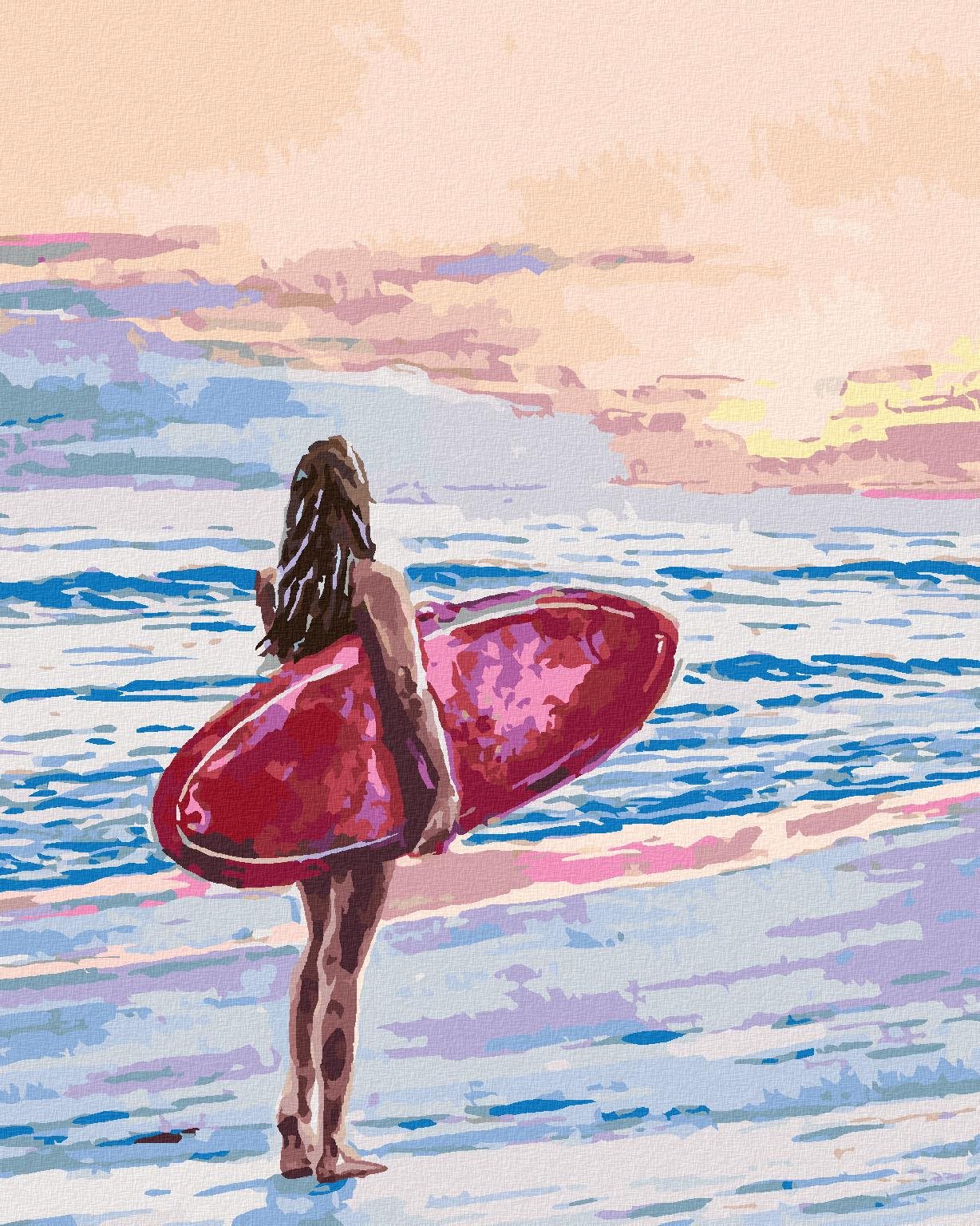 Zuty – Maľovanie Podľa Čísel – Surfárka, 40 × 50 cm, Plátno