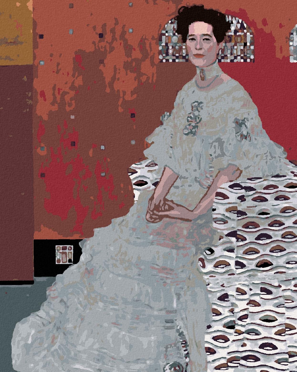 Zuty – Maľovanie Podľa Čísel – Portrét Fritza Riedlerová (G. Klimt), 80 × 100 cm, Plátno + Rám