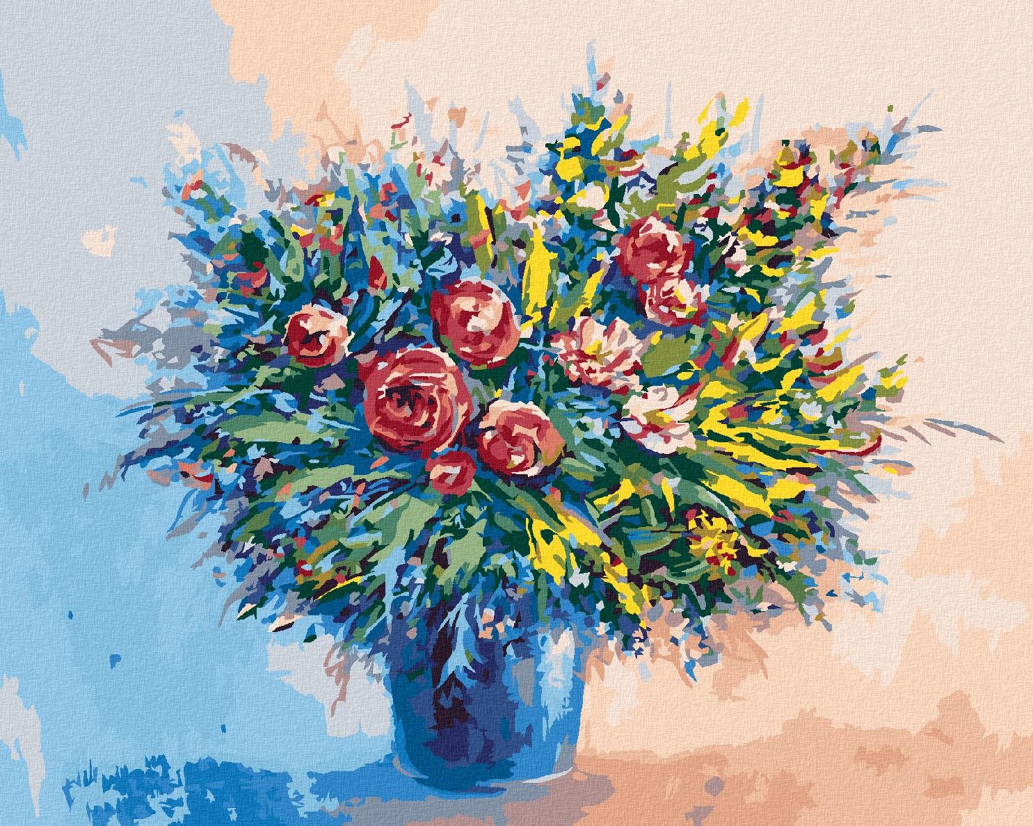 Zuty – Maľovanie Podľa Čísel – Obrovská Kytica Jarných Kvetín, 40 × 50 cm, Plátno