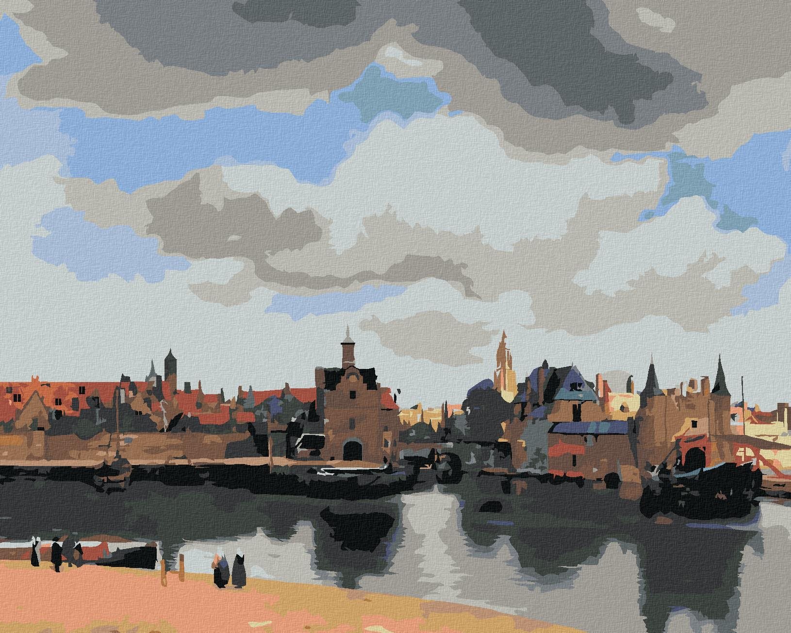 Zuty – Maľovanie Podľa Čísel – Pohľad Na Delft (J. Vermeer), 40 × 50 cm, Plátno + Rám