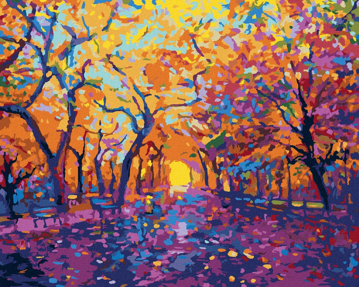 Zuty – Maľovanie Podľa Čísel – Jesenné Lístie, 80 × 100 cm, Plátno + Rám