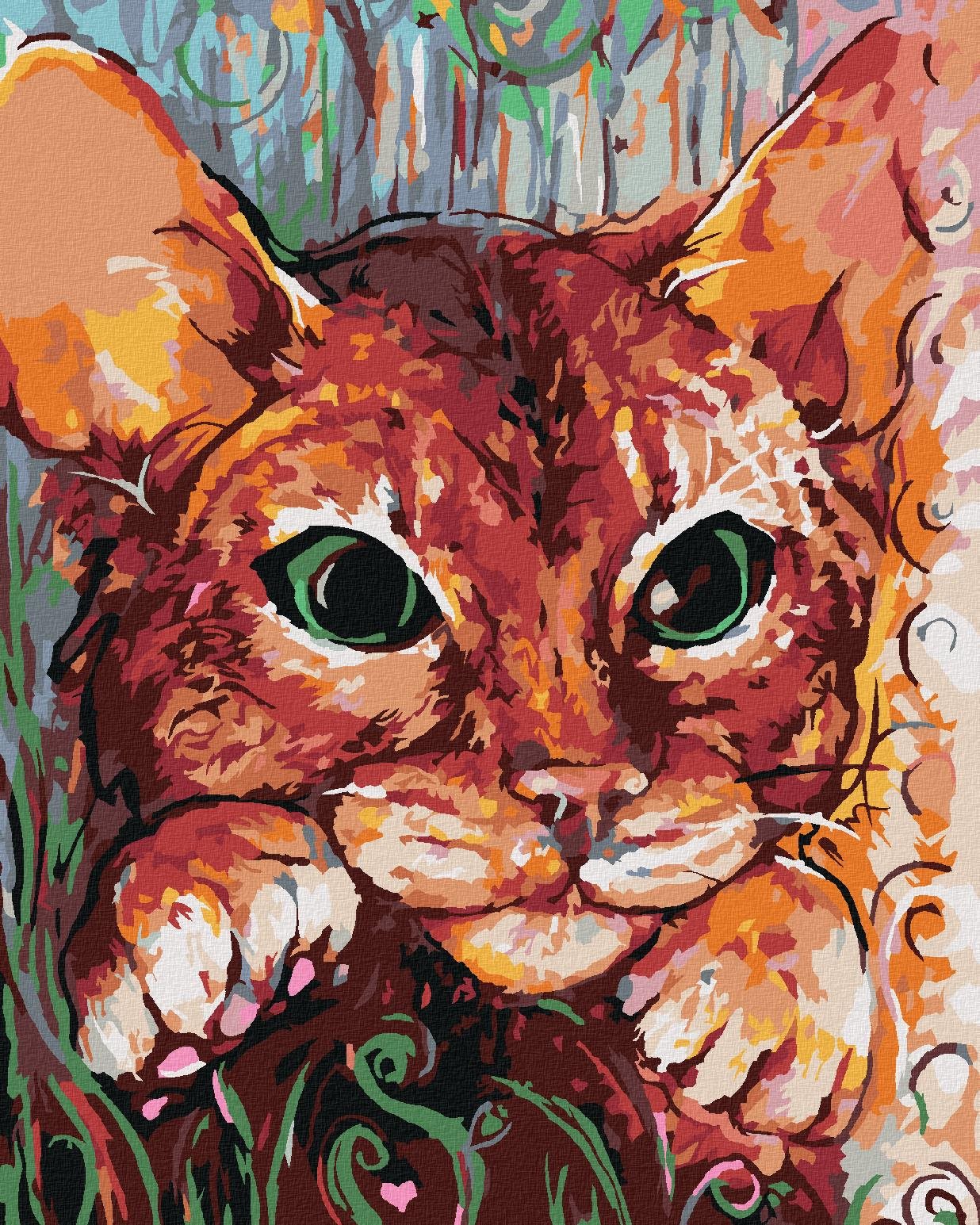 Zuty – Maľovanie Podľa Čísel – Maľovaná Mačka, 40 × 50 cm, Plátno + Rám