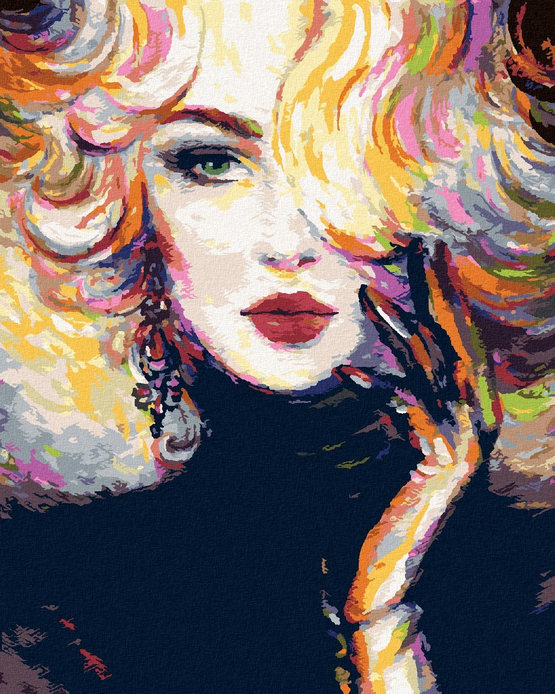 Zuty – Maľovanie Podľa Čísel – Tajomná Žena Vo Farbách, 80 × 100 cm, Plátno + Rám
