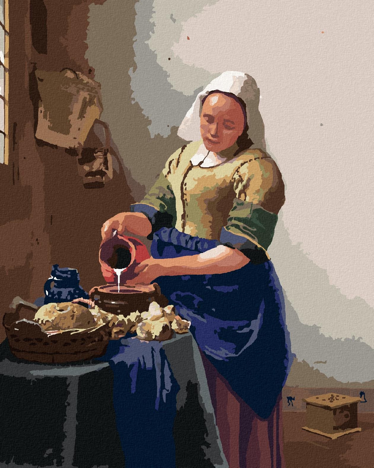 Zuty – Maľovanie Podľa Čísel – Mliekárka (J. Vermeer), 40 × 50 cm, Plátno