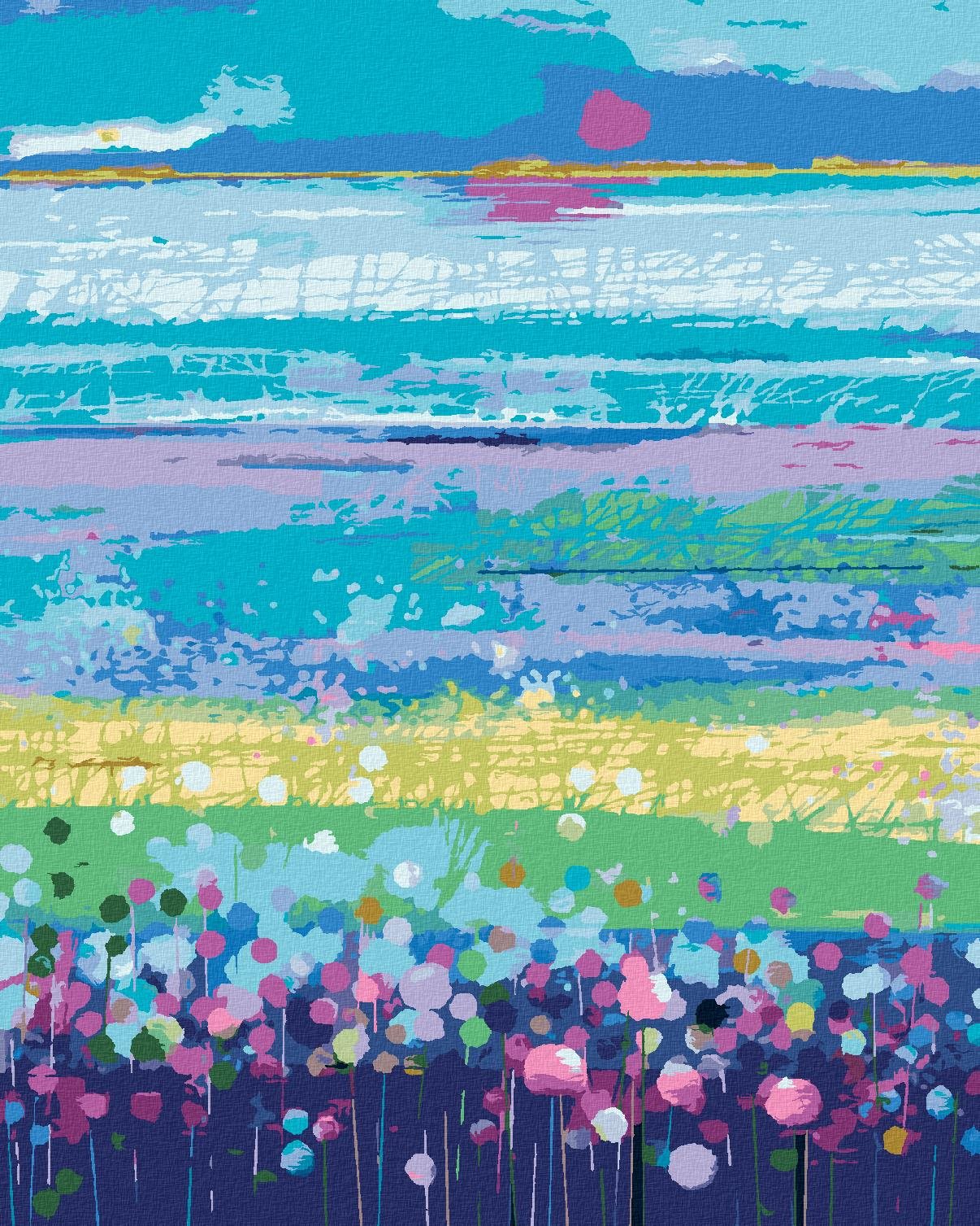 Zuty – Maľovanie Podľa Čísel – Abstraktná Lúka, 80 × 100 cm, Plátno + Rám