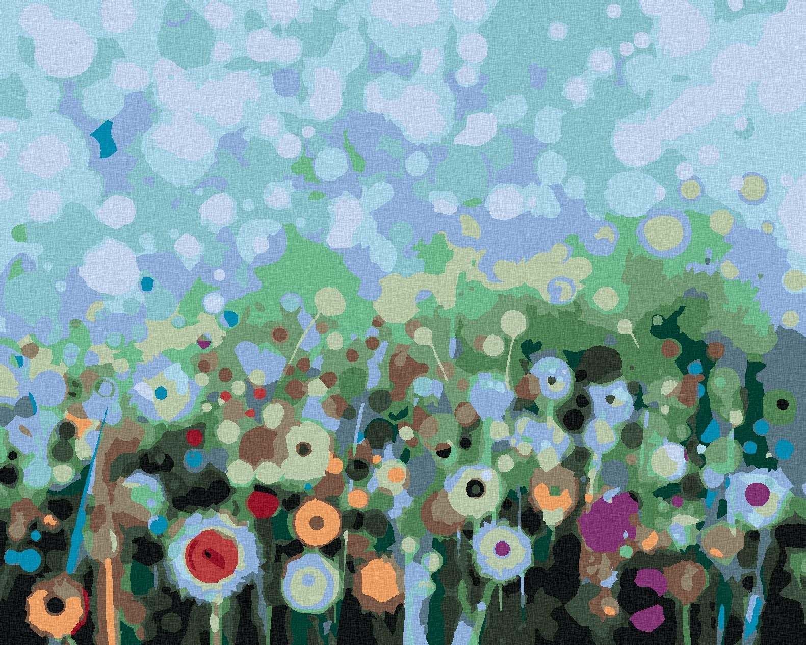 Zuty – Maľovanie Podľa Čísel – Abstraktné Púpavy, 40 × 50 cm, Plátno + Rám