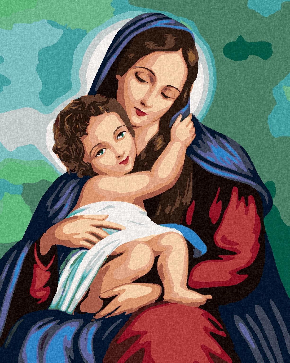 Zuty – Maľovanie Podľa Čísel – Mária A Ježiš, 40 × 50 cm, Plátno