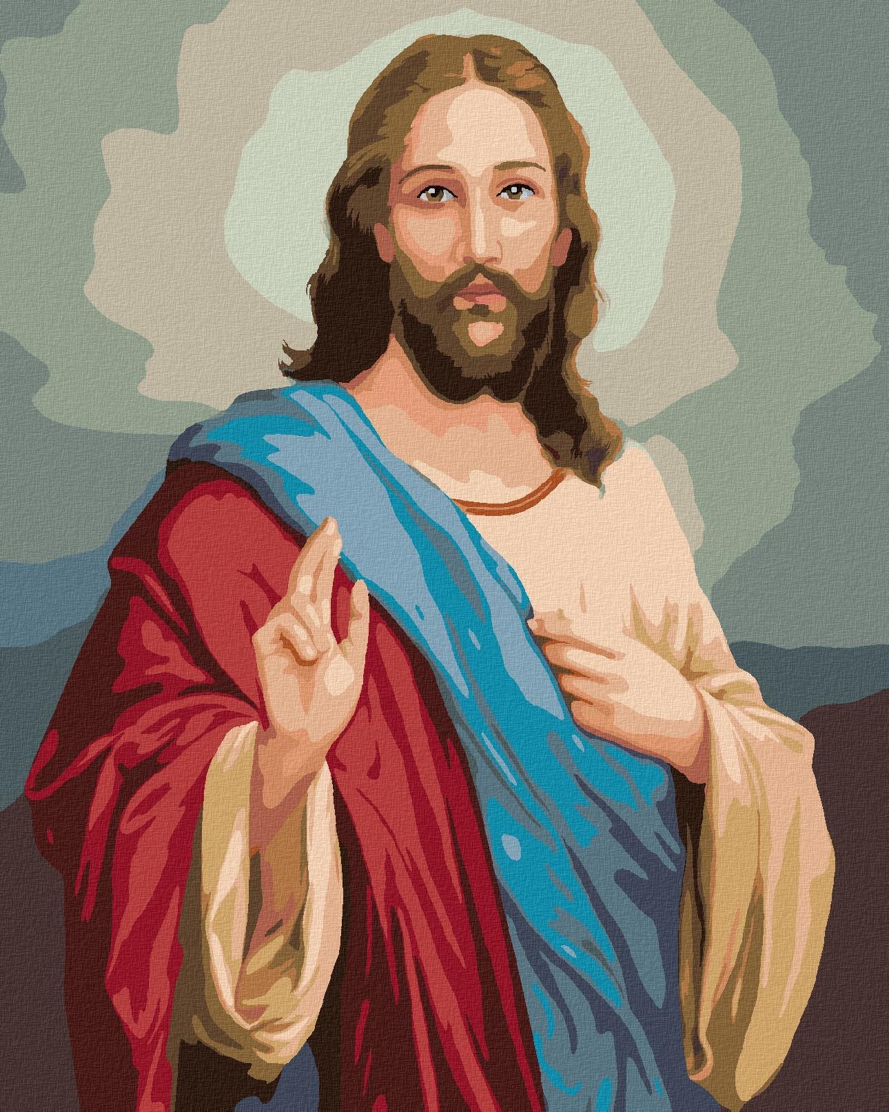 Zuty – Maľovanie Podľa Čísel – Ježiš Kristus, 40 × 50 cm, Plátno + Rám